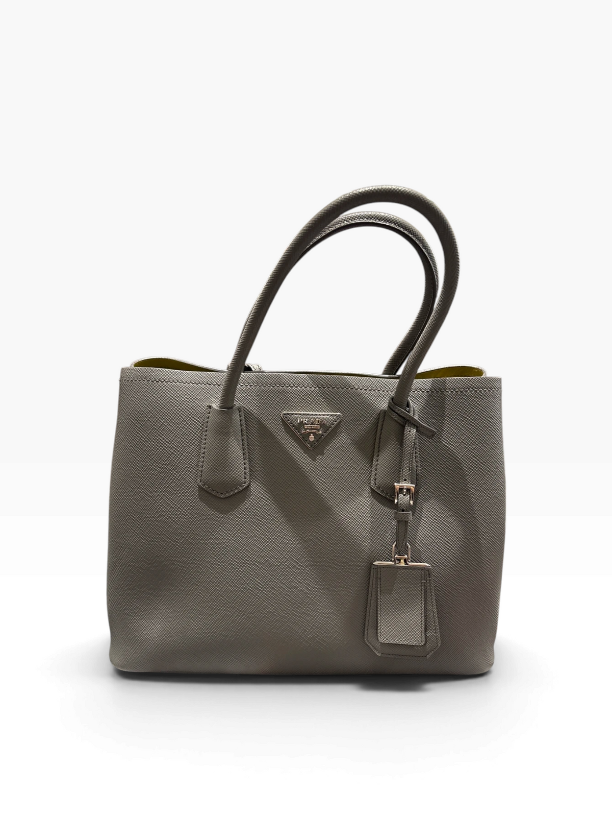 Prada Grey Saffiano Handbag with Strap