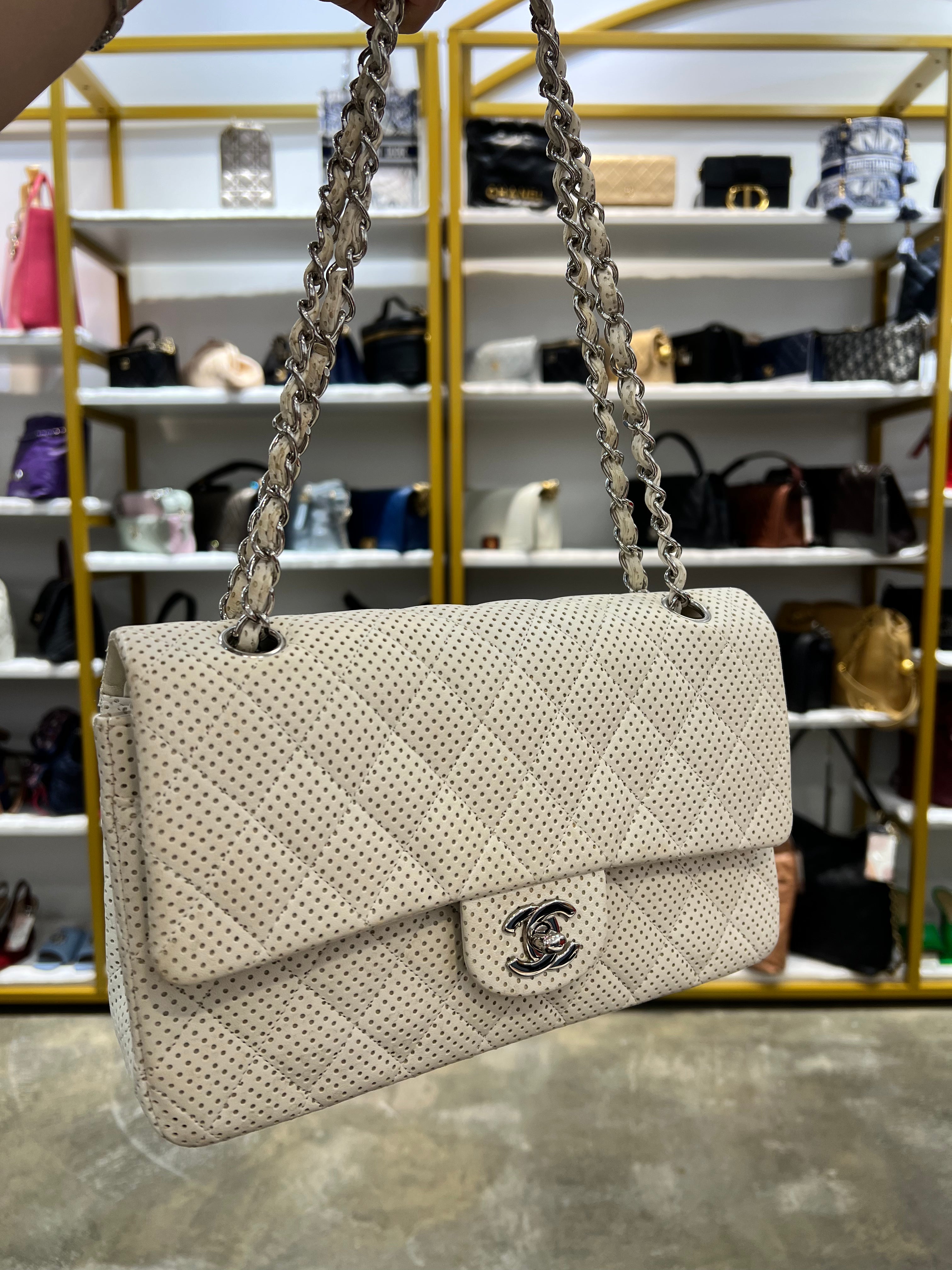 Chanel Perforated Cream Medium Flap SYC2016