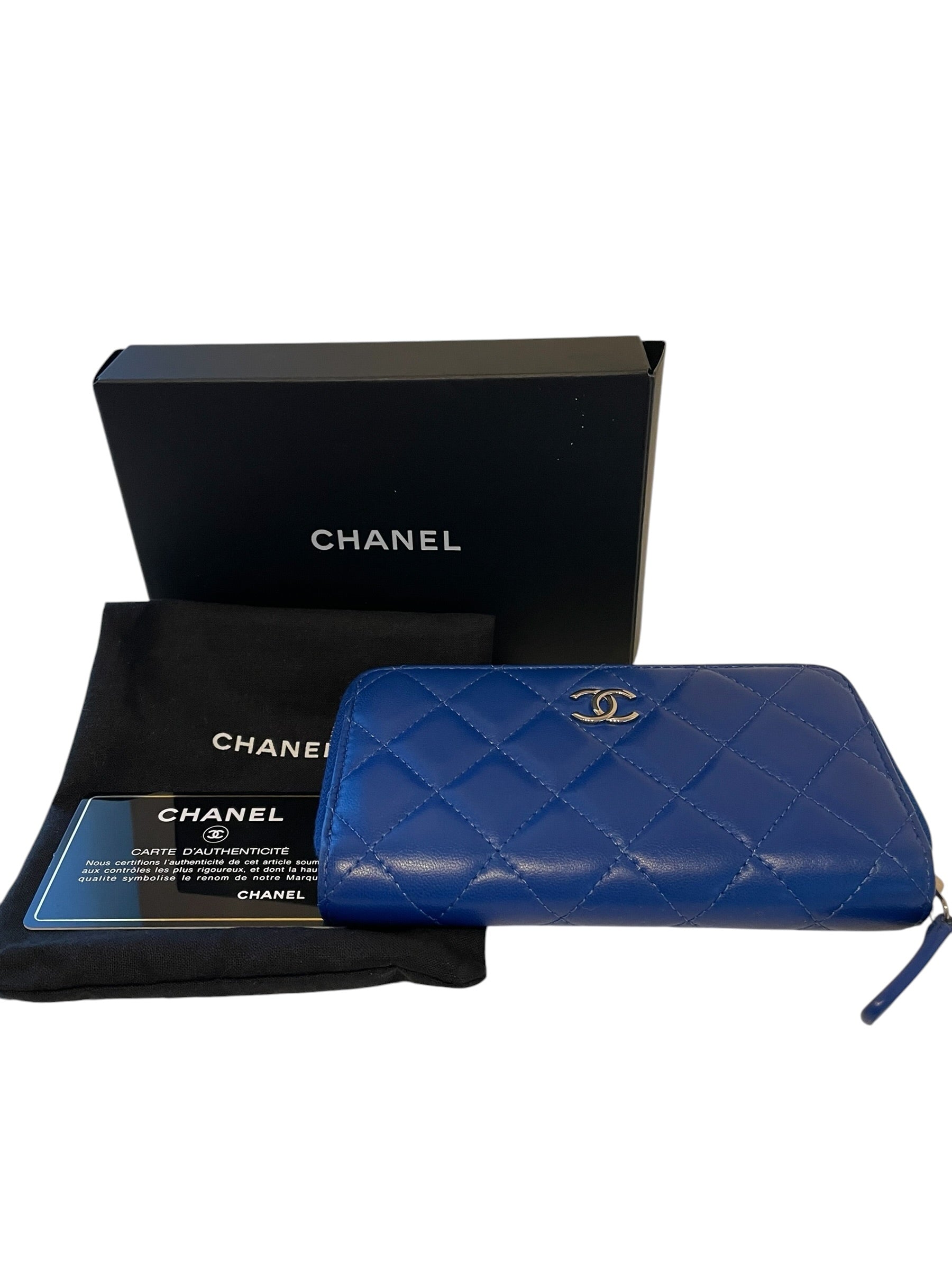 Chanel Blue Zipper Wallet