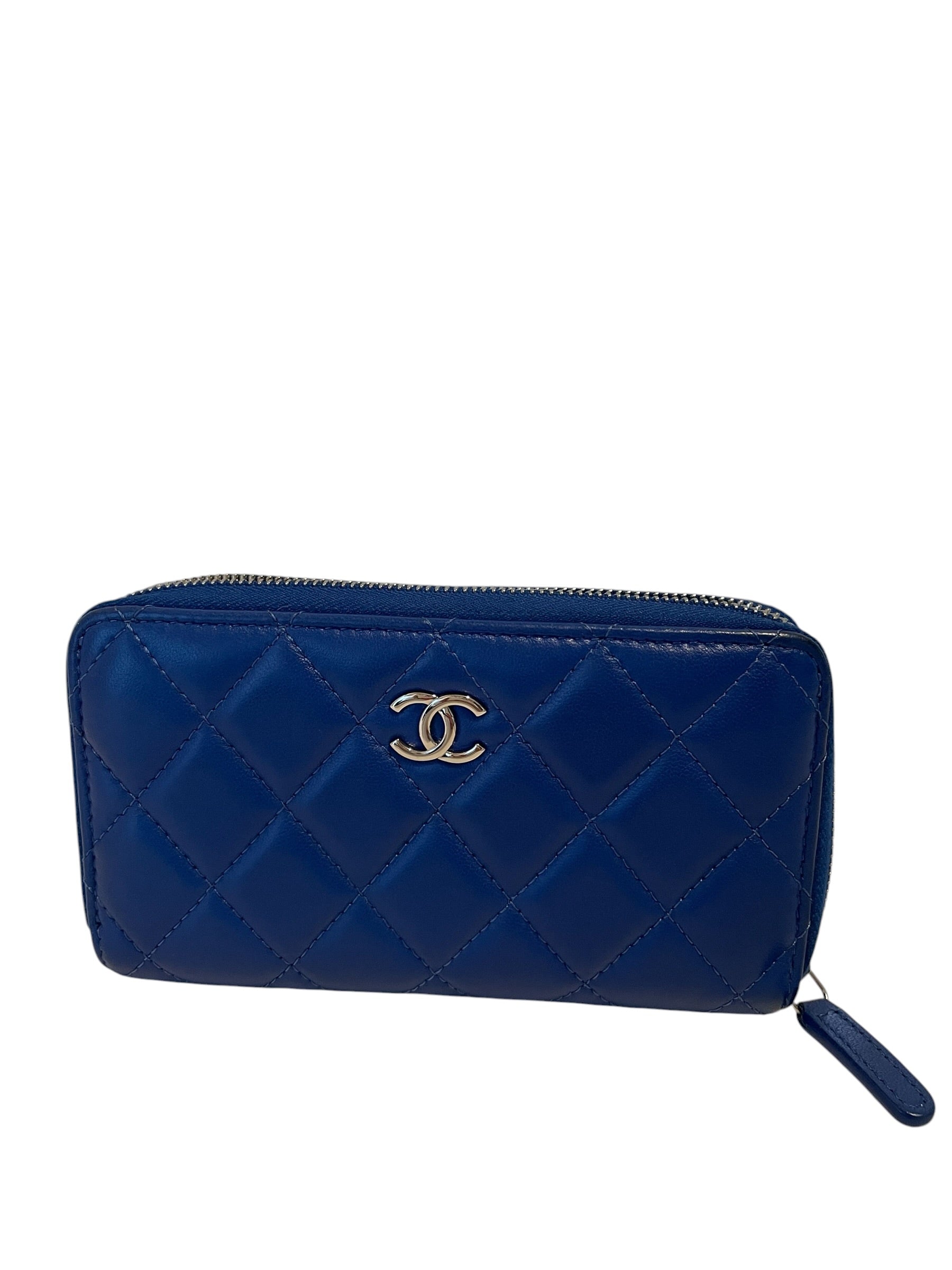 Chanel Blue Zipper Wallet