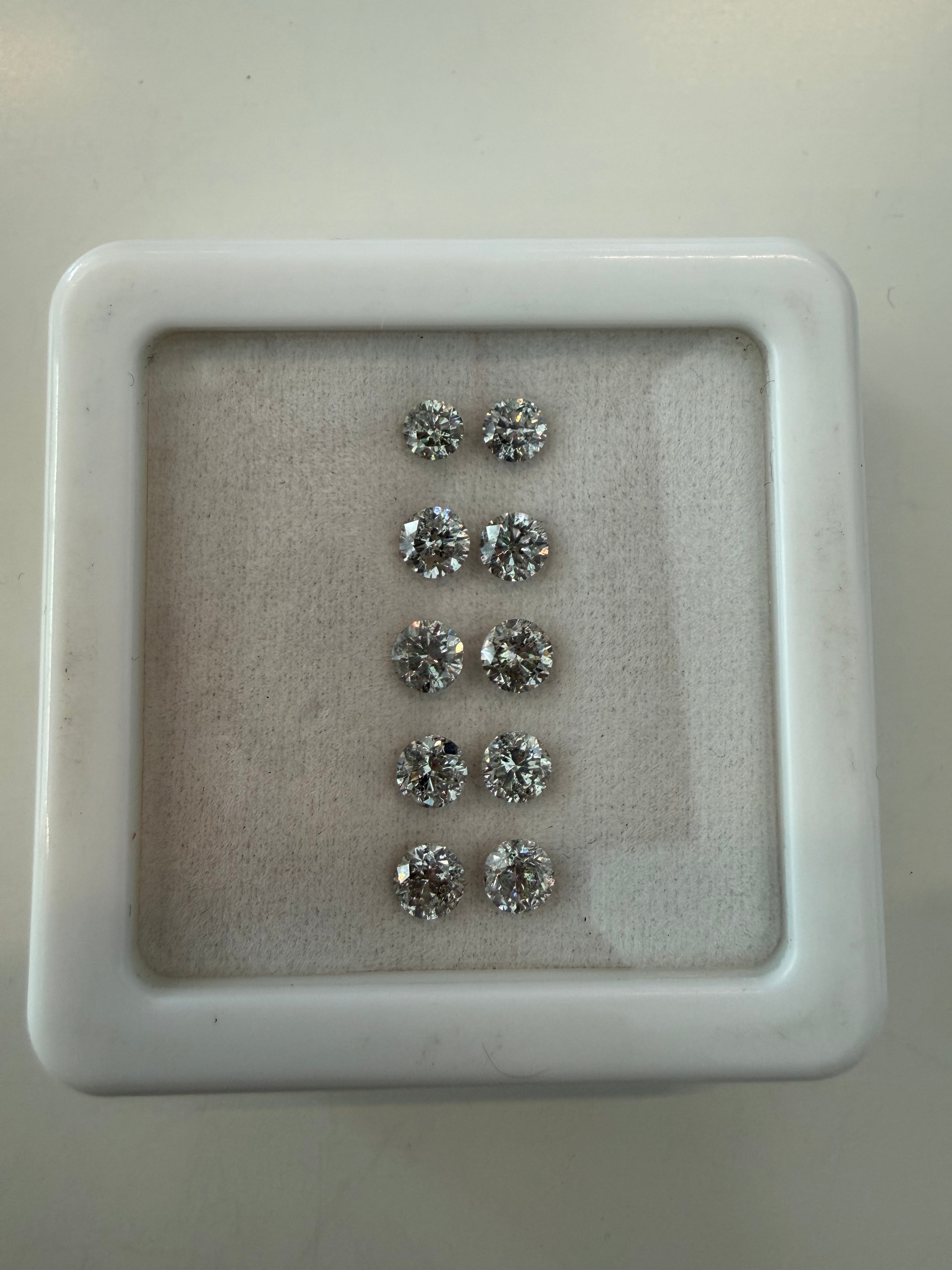 White Diamond Pair 0.8-0.9crt