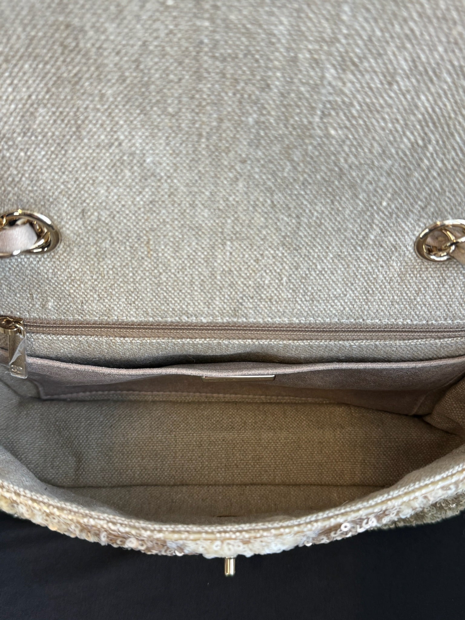 Chanel Medium Classic Flap Bag Gold Sequin