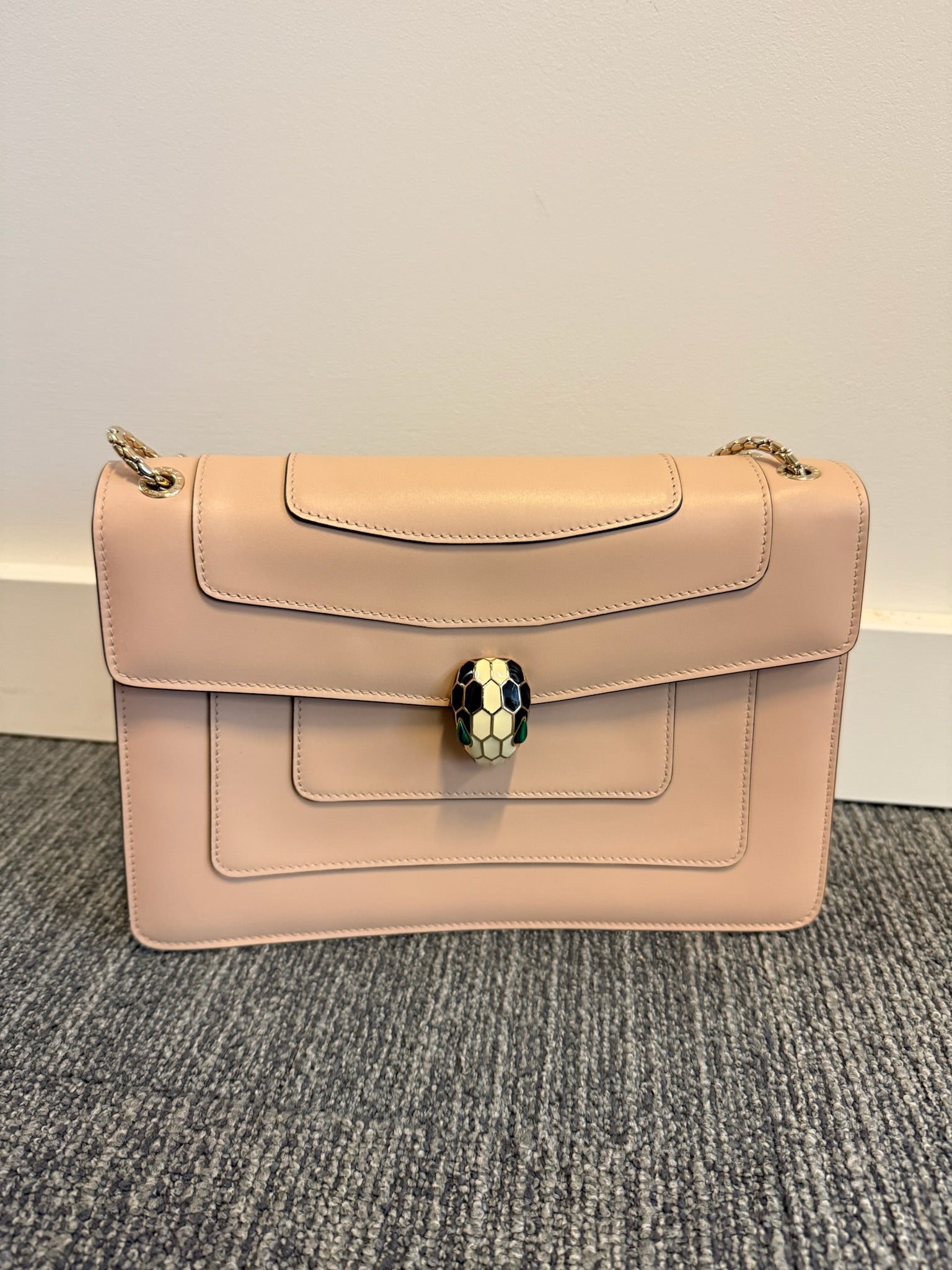 Bulgari Pink Top Handle Chain Bag - New