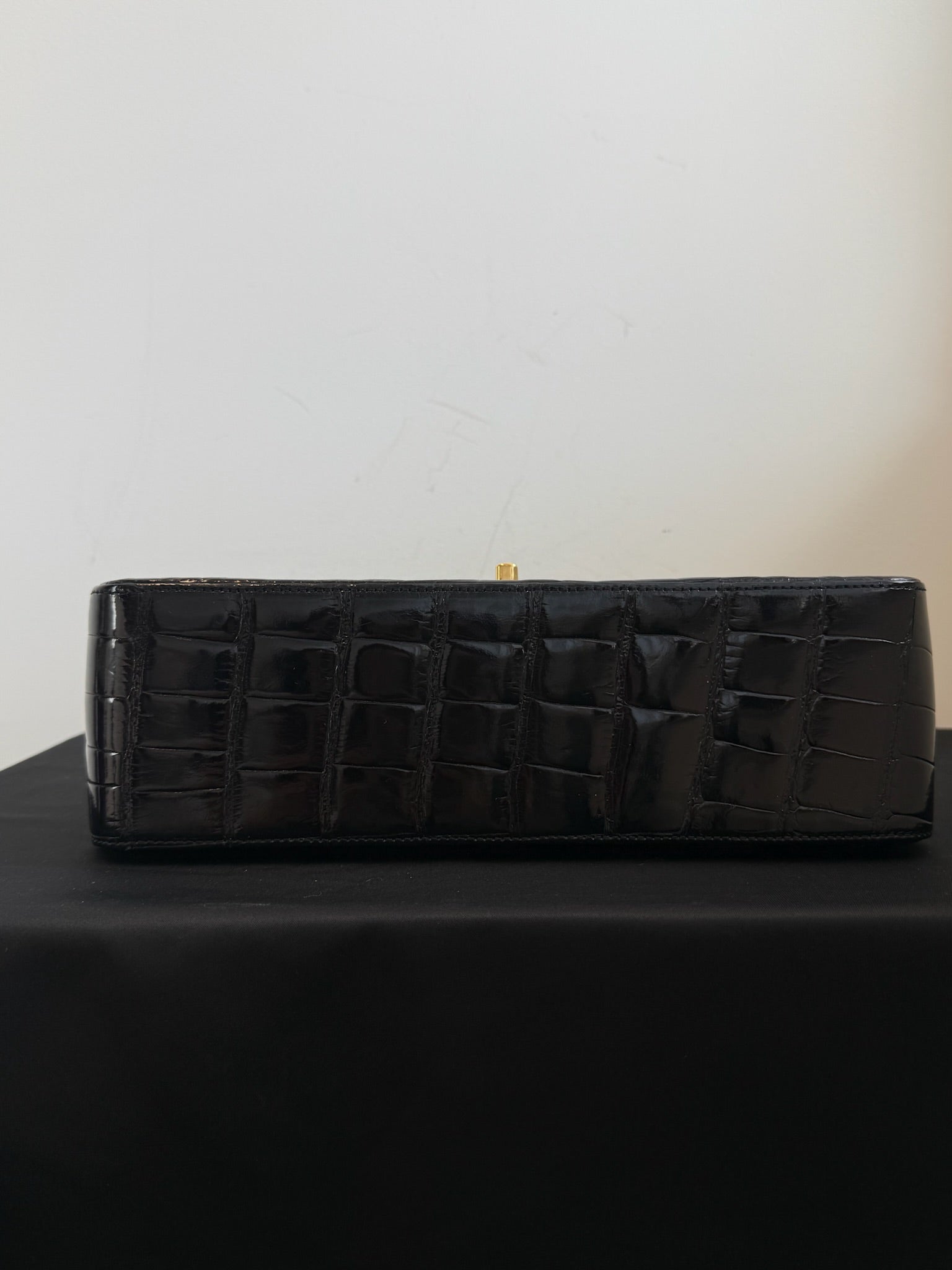 Chanel Jumbo Double Flap Bag Black Alligator Gold Hardware