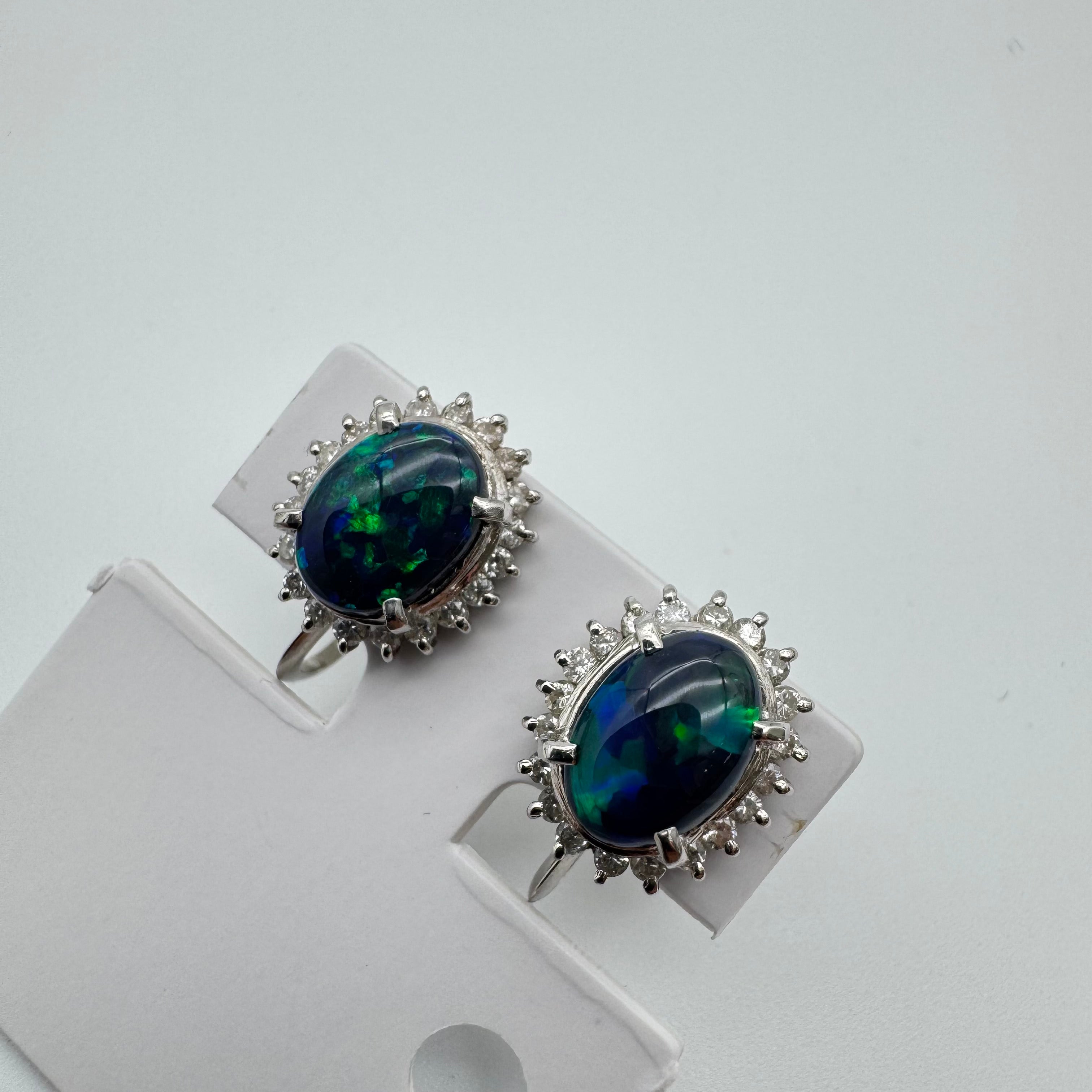 Pt900/850 Opal Earrings OP1.68 59094