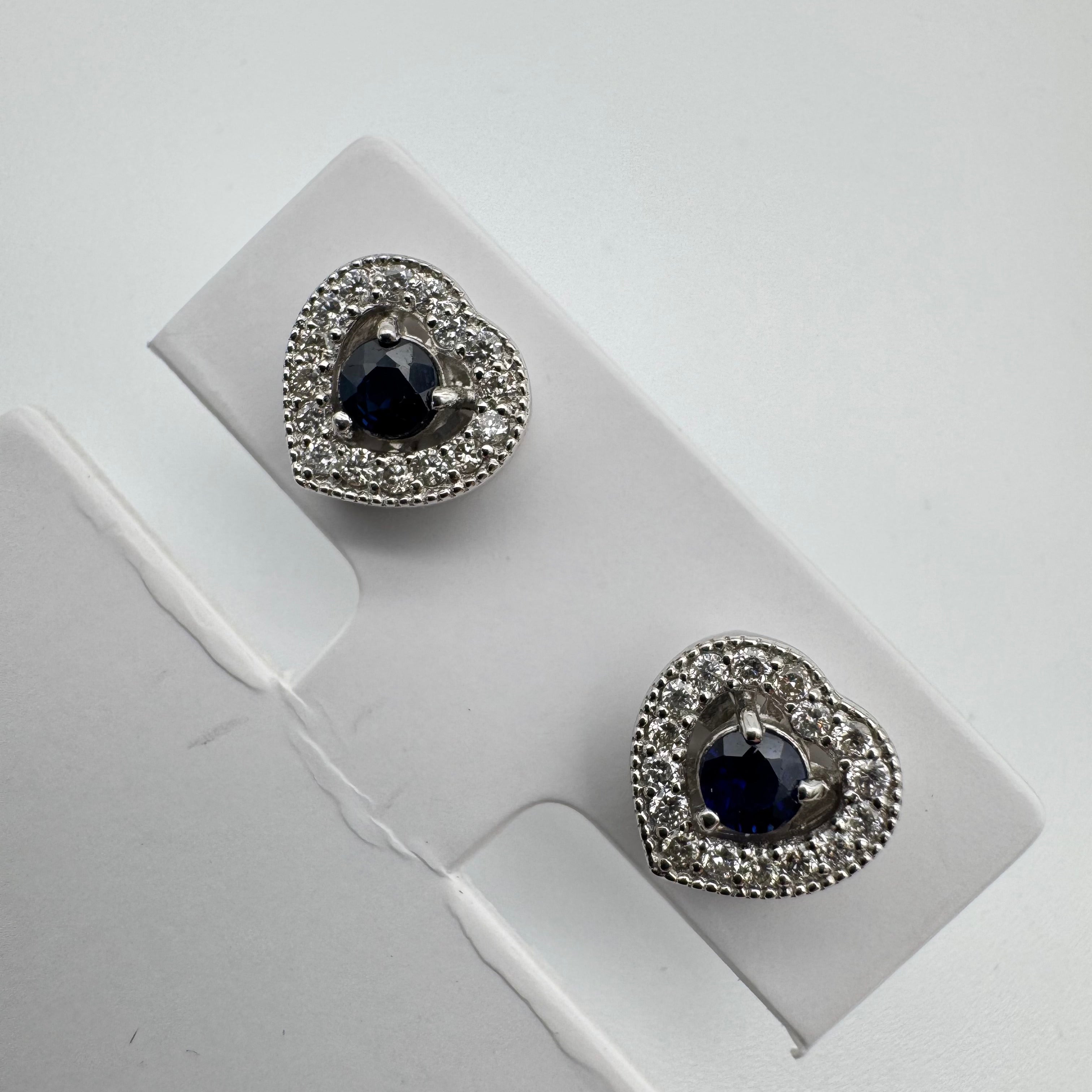 Pt900 Sapphire Earrings S0.14 Certificate 59132