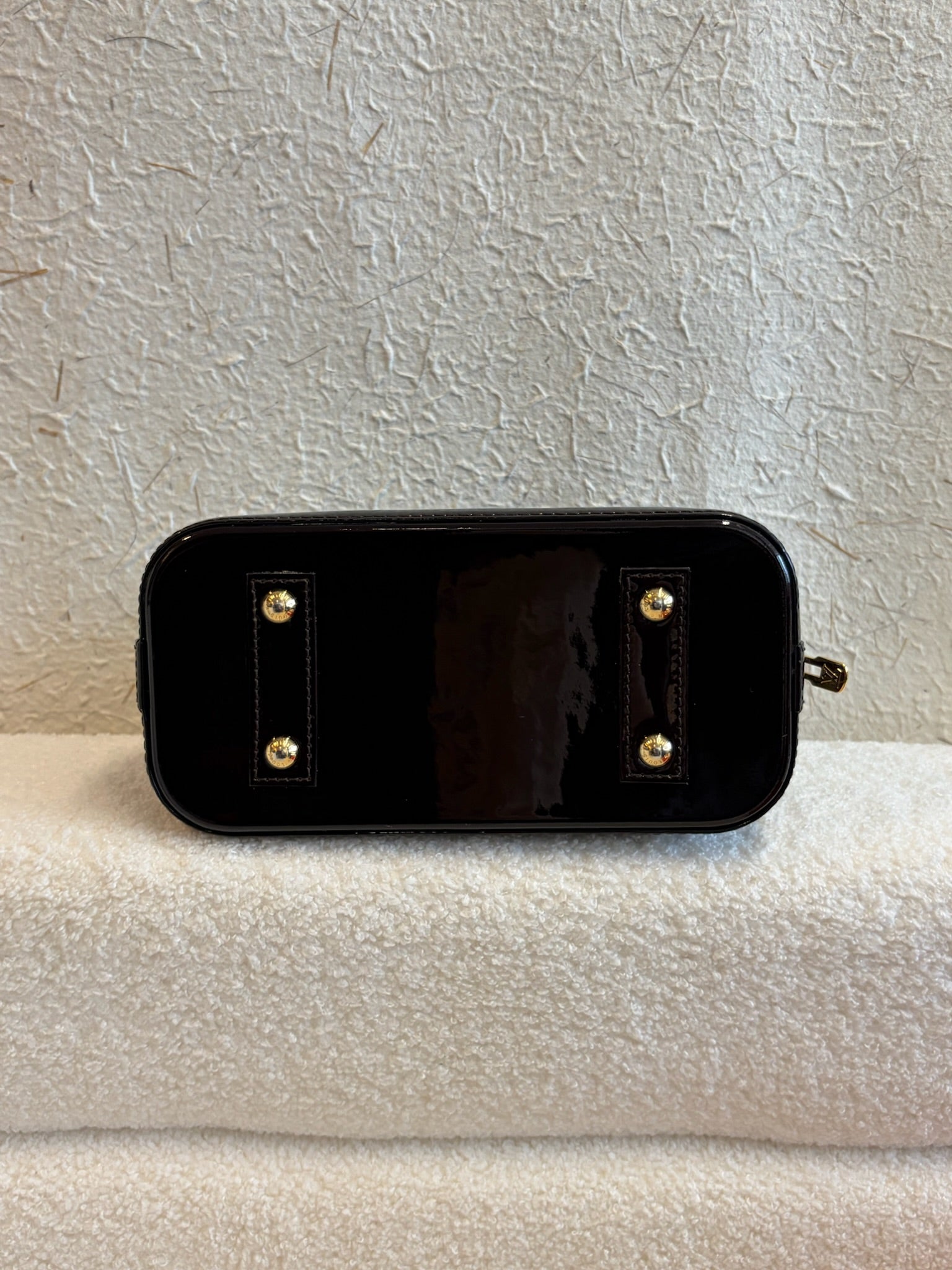 Louis Vuitton Alma BB Vernis Patent Leather Dark Burgundy