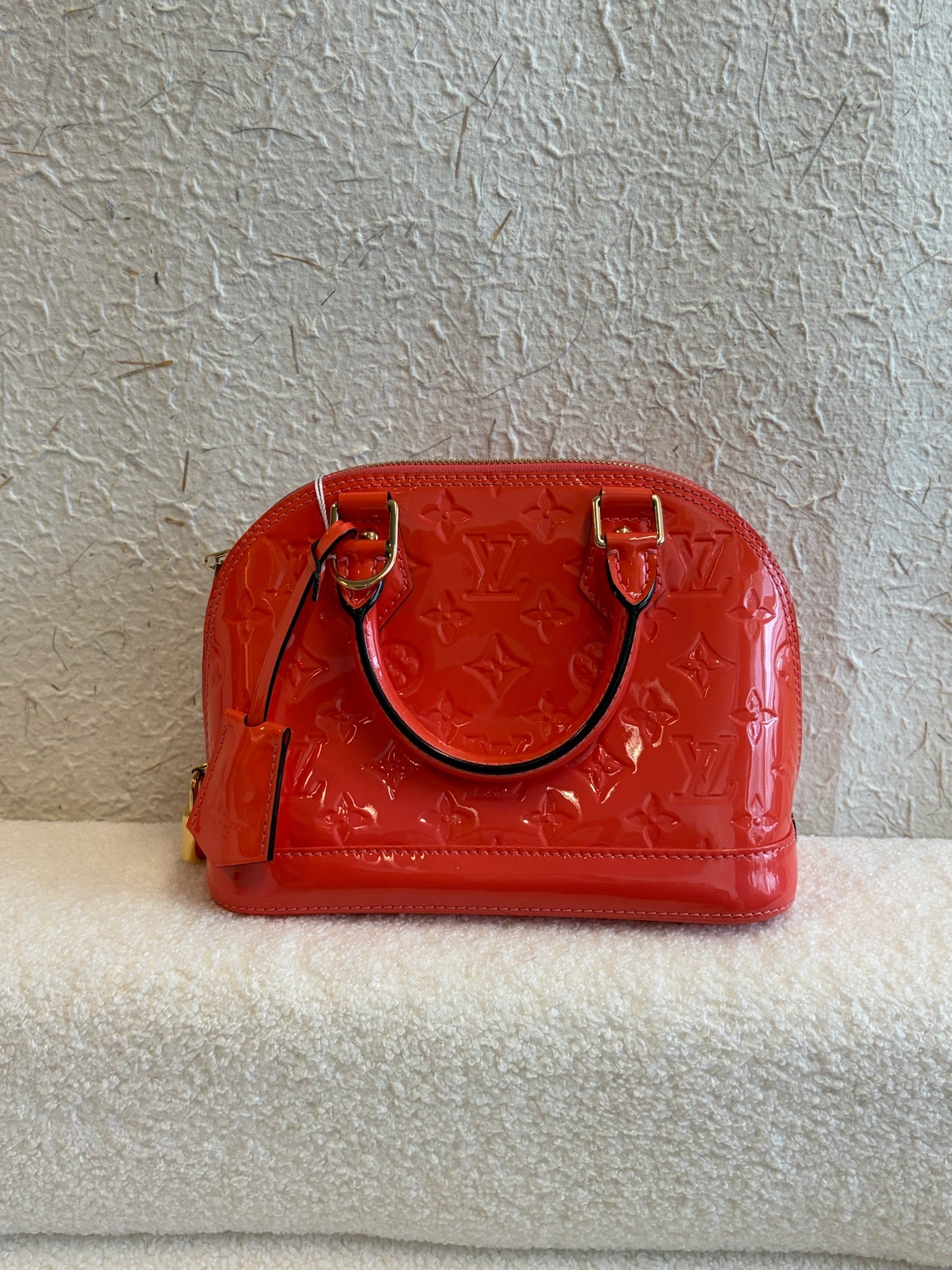 Louis Vuitton  Alma BB Monogram Orange Patent Leather