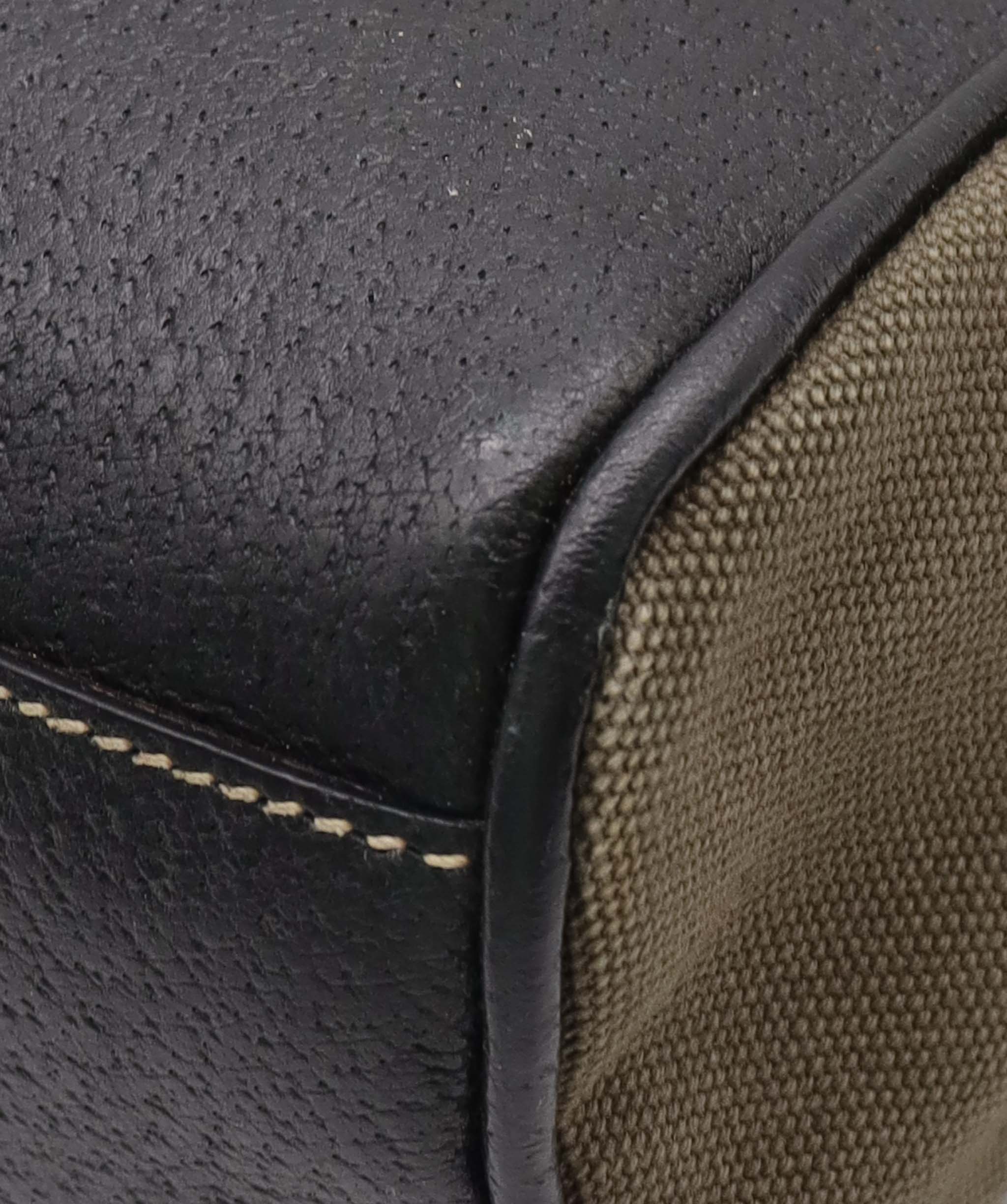 Prada Canvas and Cinghiale Leather Tote Bag C357750 C357750