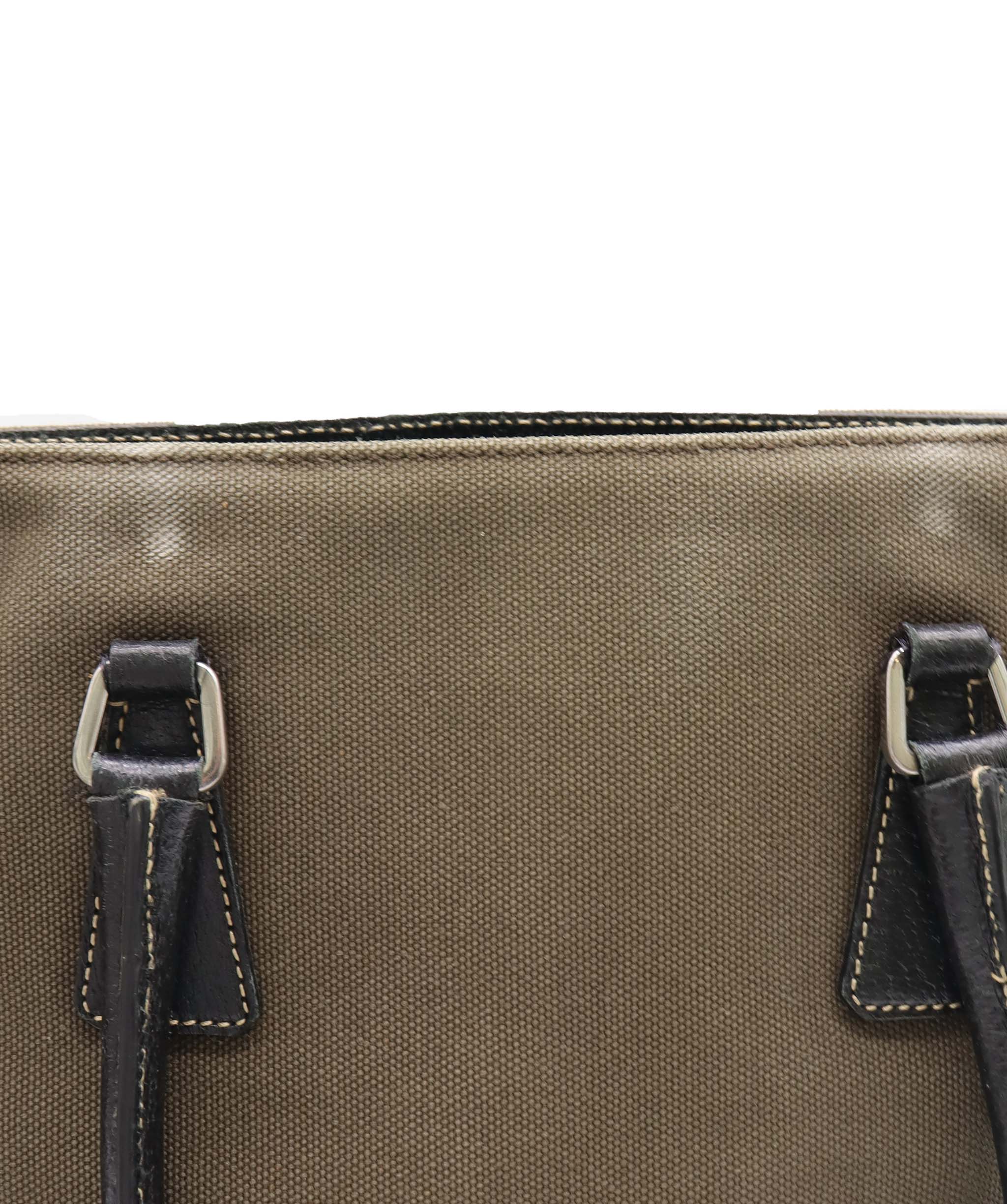 Prada Canvas and Cinghiale Leather Tote Bag C357750 C357750