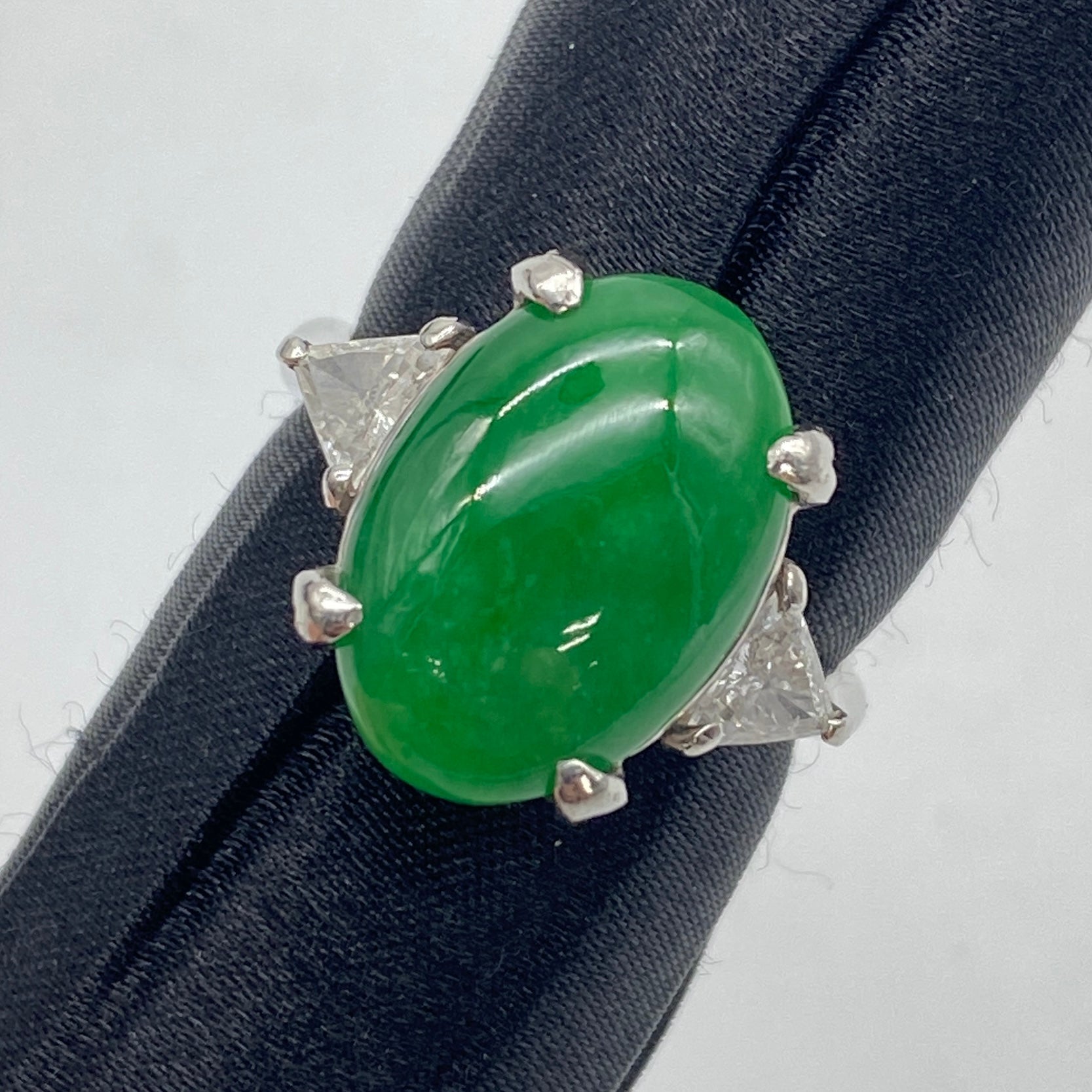 Pt900 Jade Ring J5.03 Sorting US7 57941
