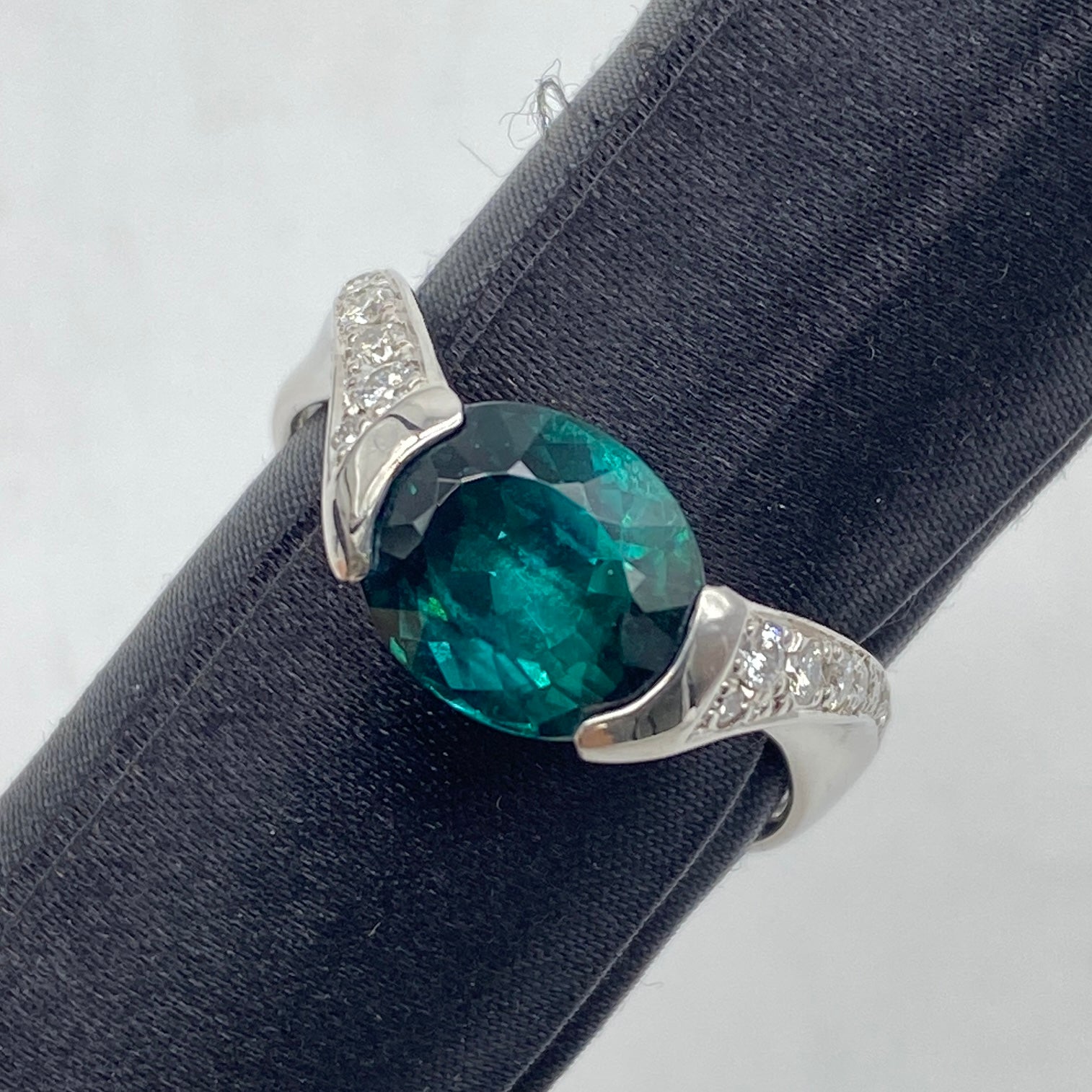 Pt900 Tourmaline Ring TO3.54 Certificate US9.25 58640