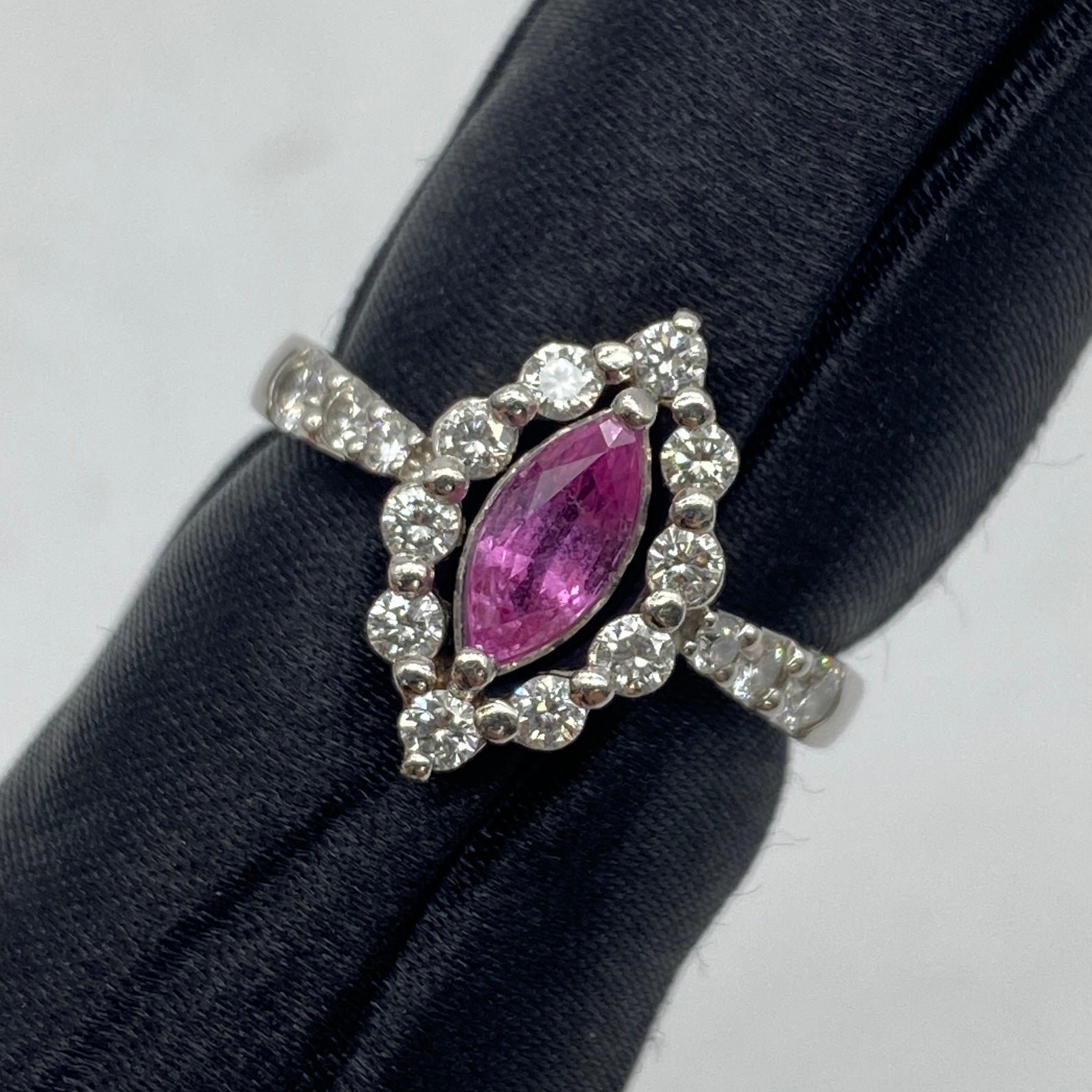 Pt900 Pink Sapphire Ring PS0.6 GRJ Sorting US4.75 58775