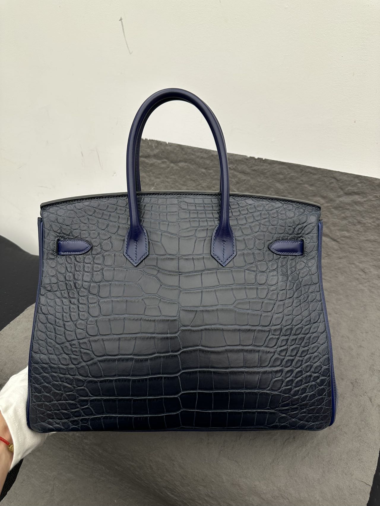 Hermès Birkin 35 Multi-Leather Matte Indigo Sapphire Blue Stamp R