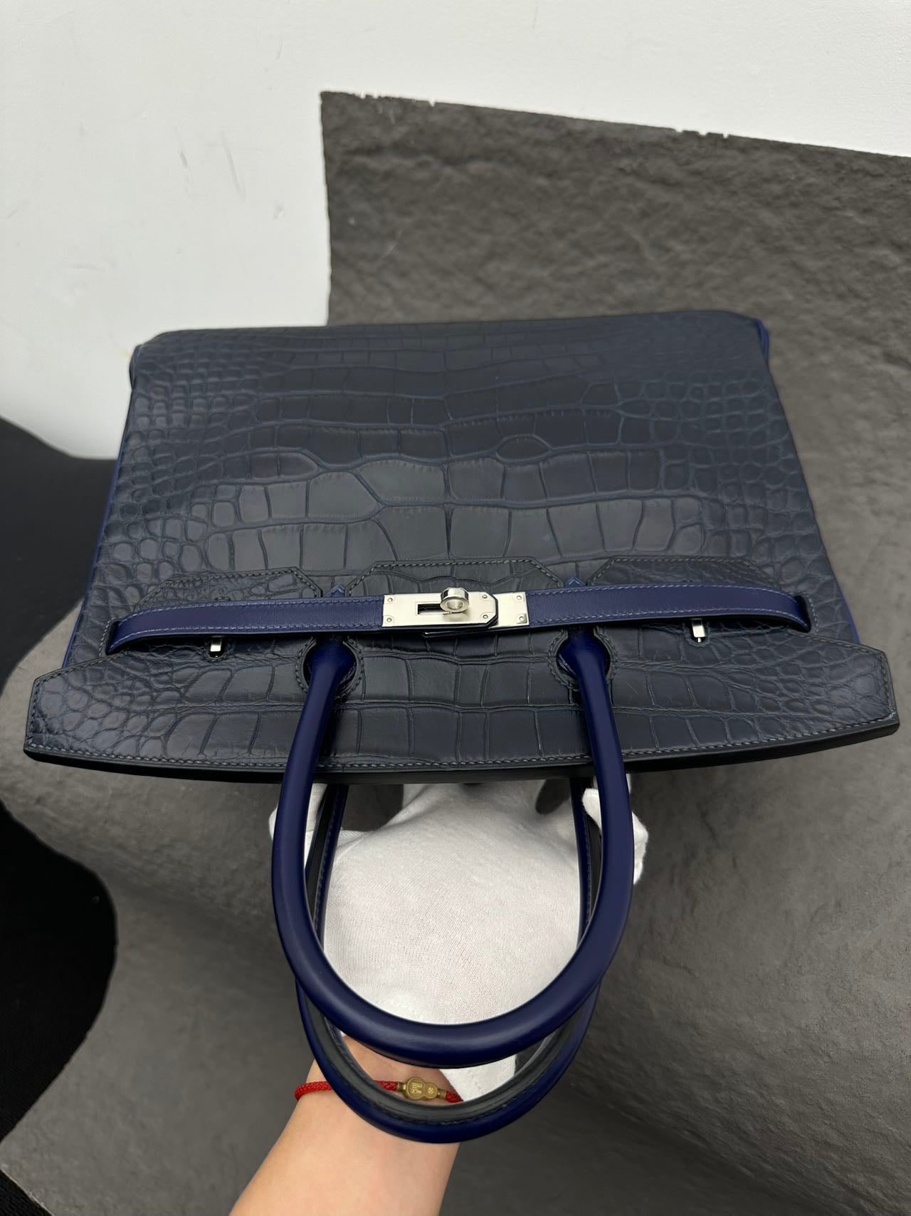 Hermès Birkin 35 Multi-Leather Matte Indigo Sapphire Blue Stamp R