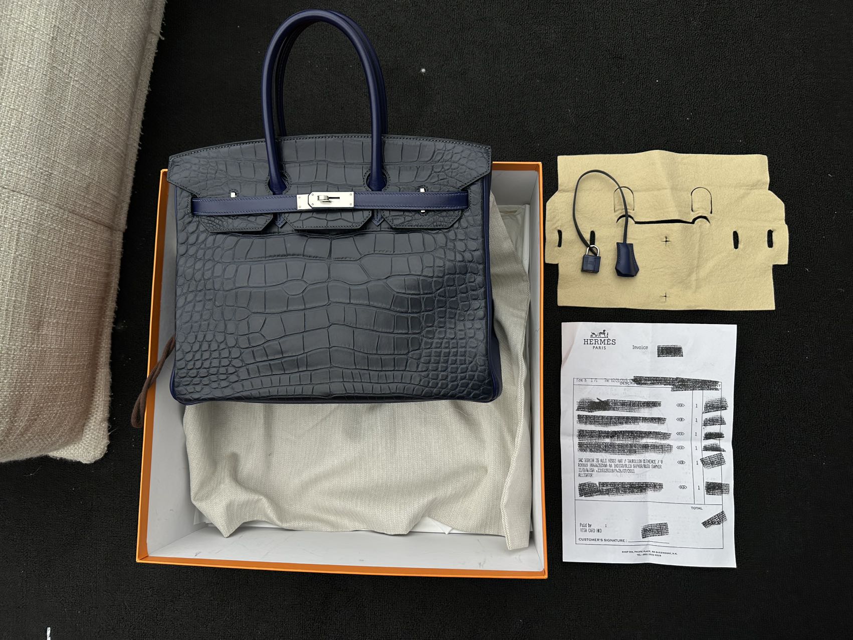 Hermès Birkin 35 Multi-Leather Matte Indigo Sapphire Blue Stamp R