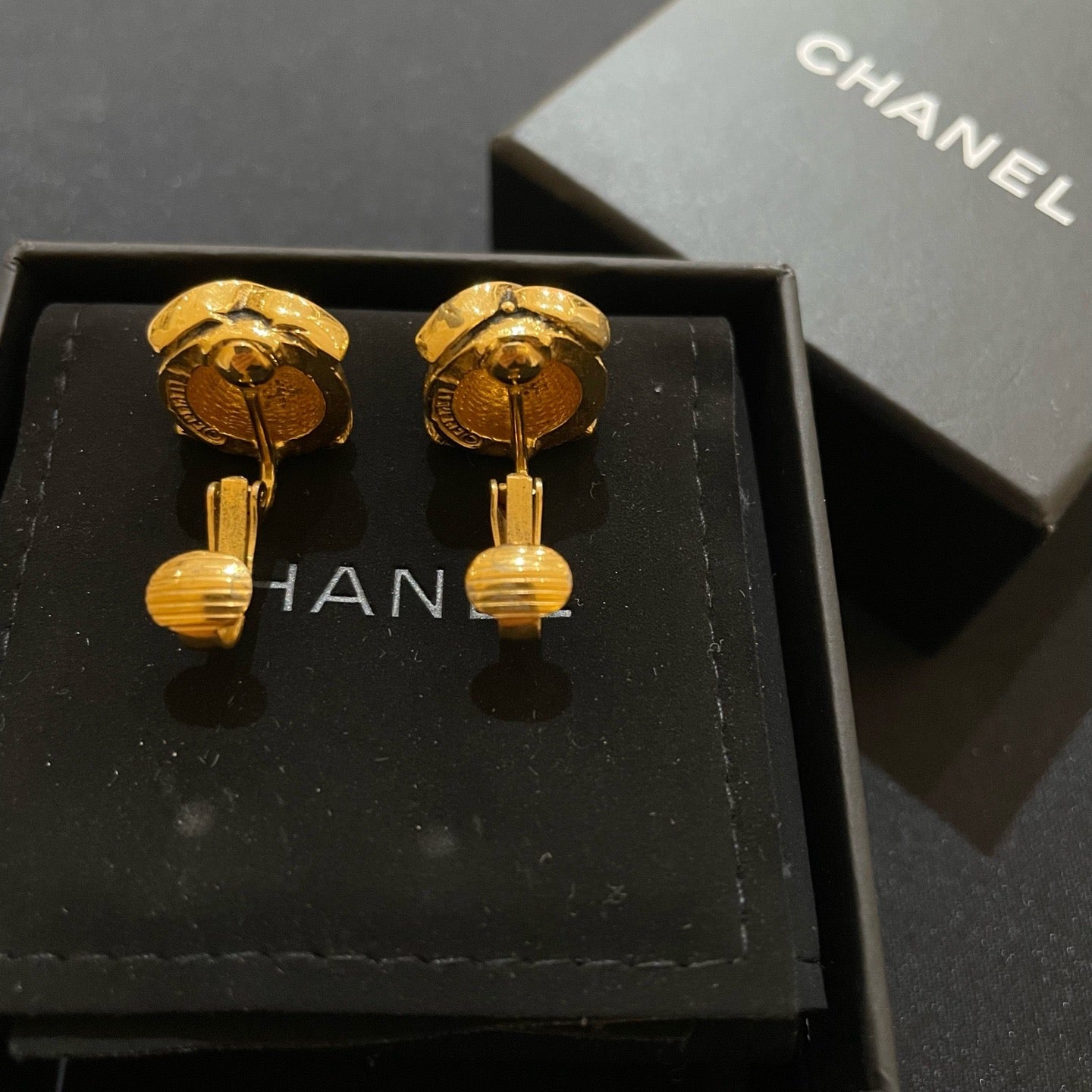 Chanel Gold Tone CC Earrings