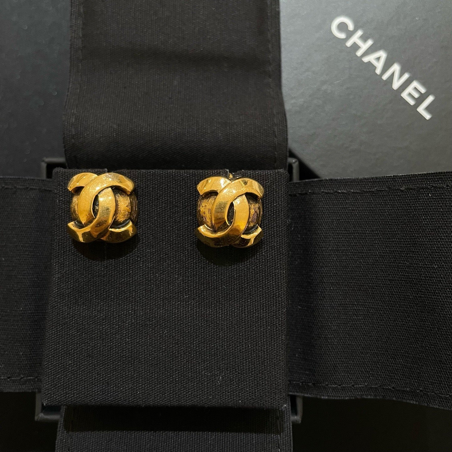 Chanel Gold Tone CC Earrings
