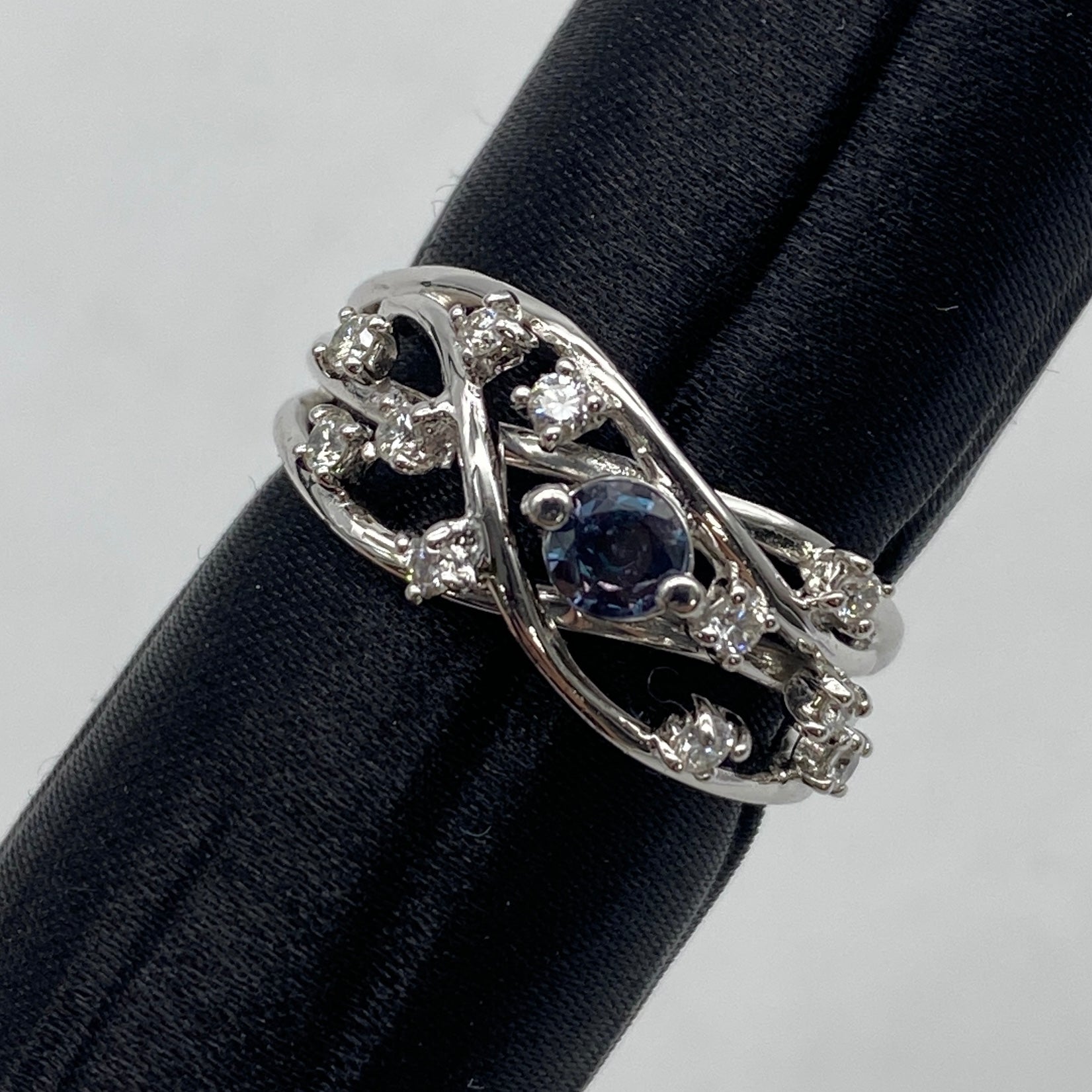 K18WG Alexandrite Ring AX0.22 GRJSorting US6.5 57956
