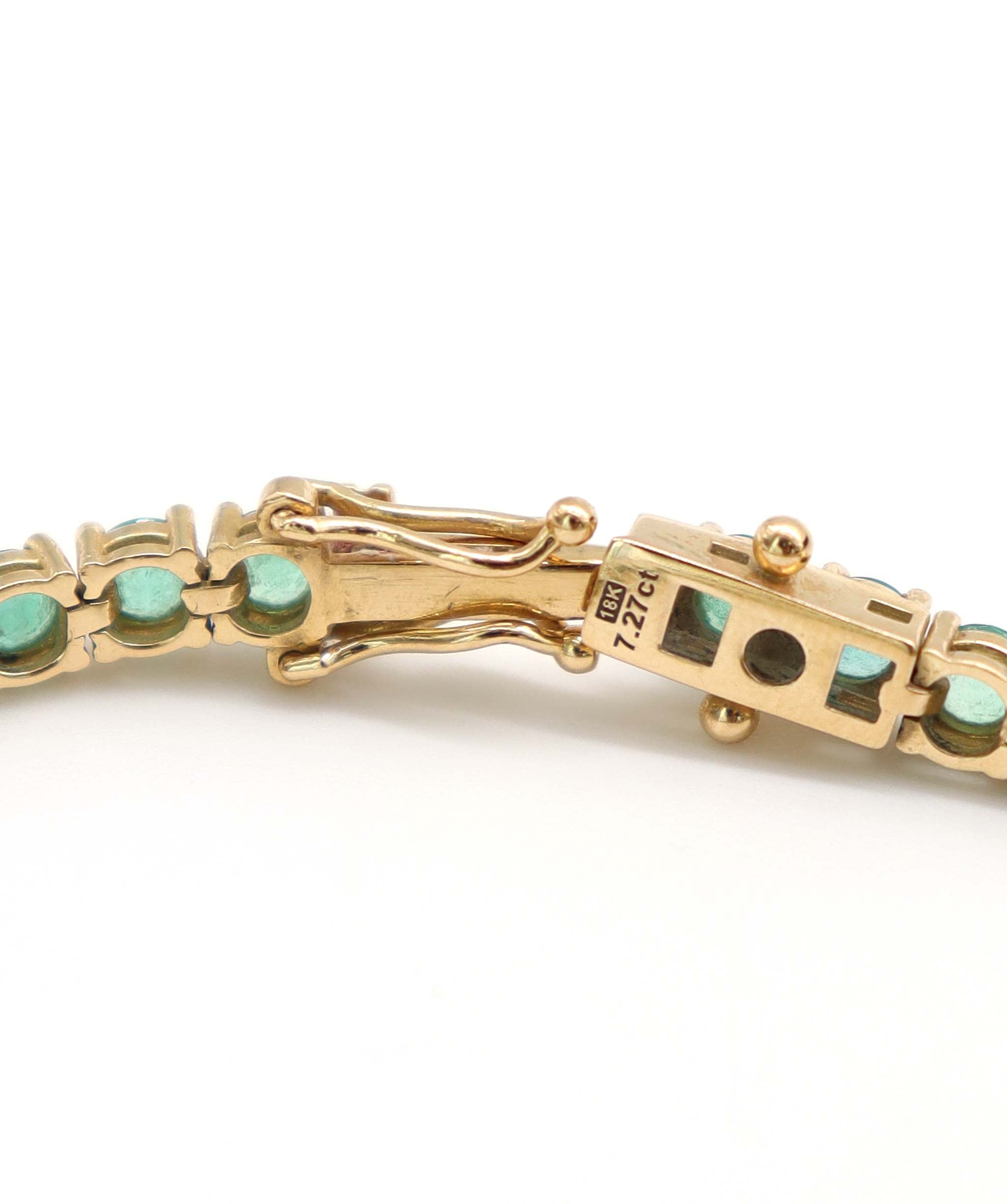 7.27ct Natural Zambian Emerald YG tennis bracelet DXBCD1595