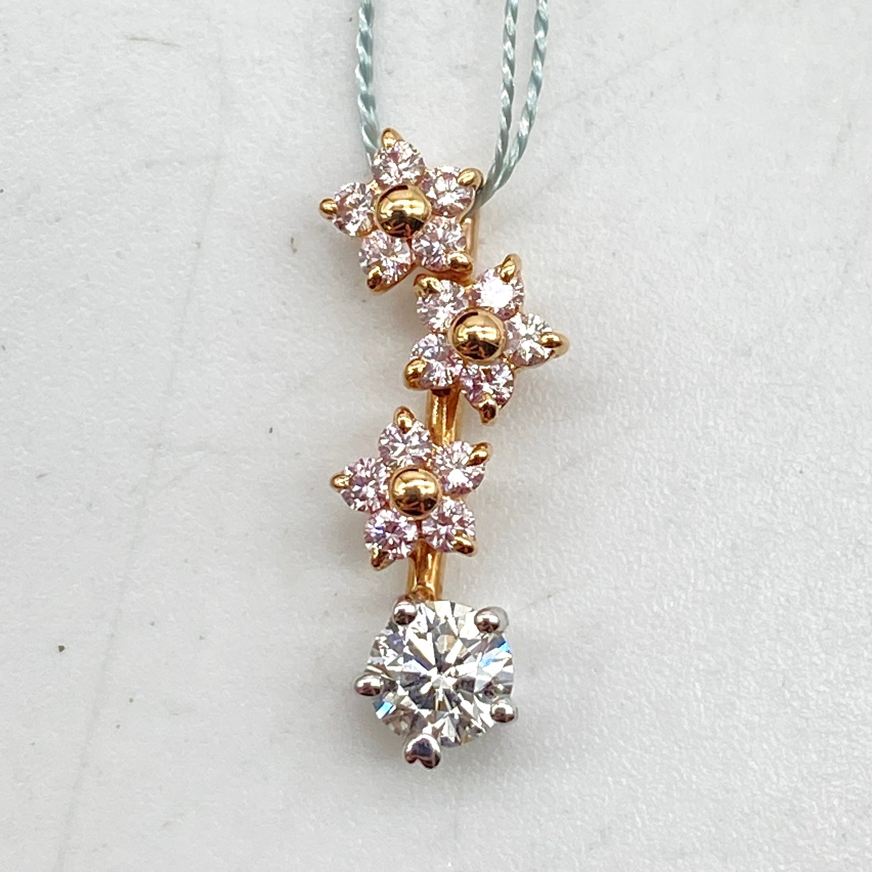 K18/Pt900 Pink Diamond Pendant Top PD0.308 Sorting 59348