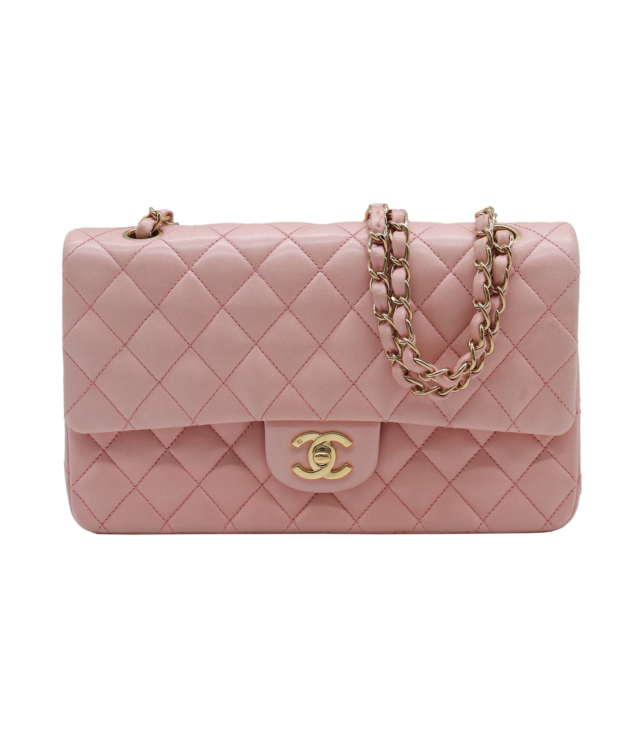 Chanel Classic Medium Lamb GHW Pink DXBS2339