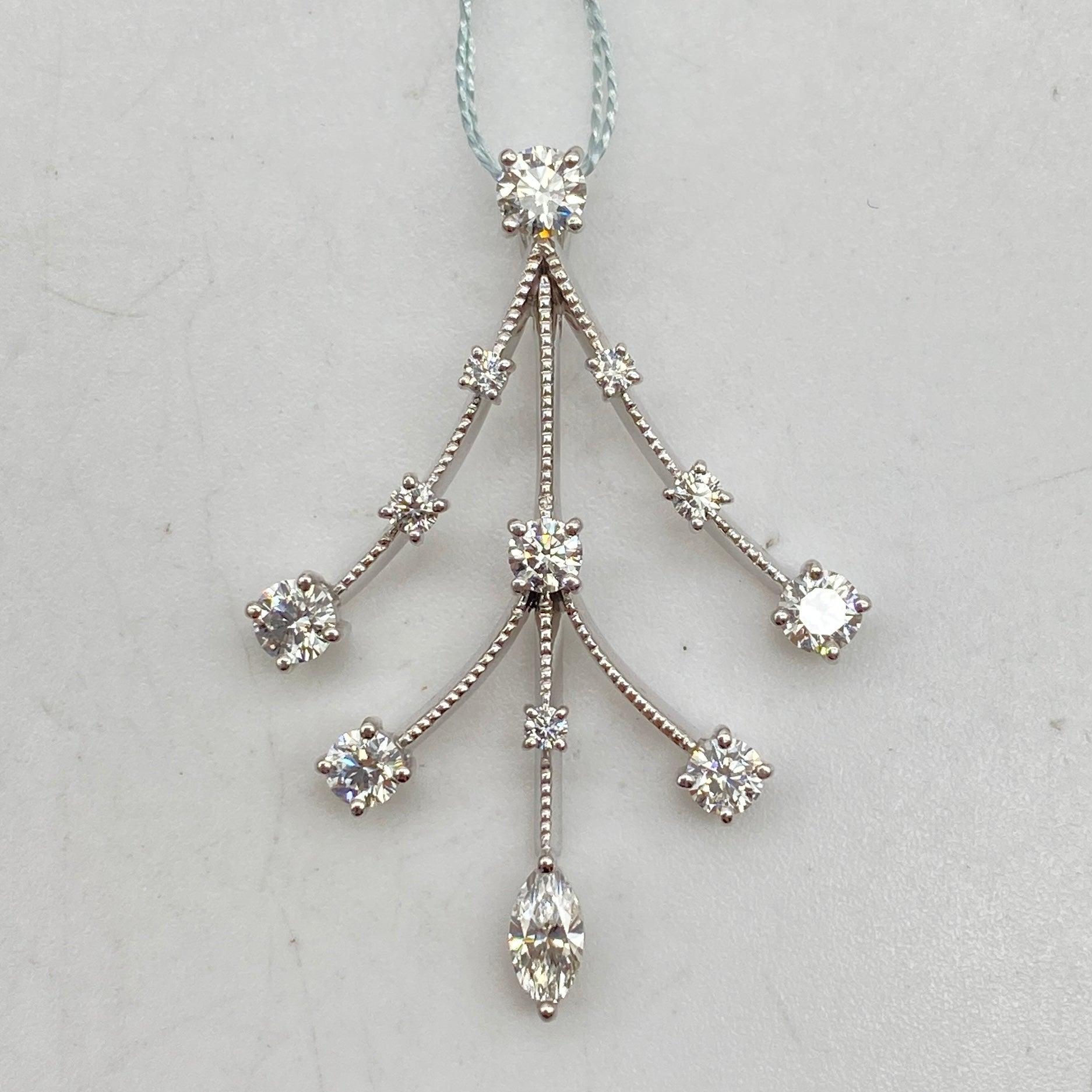 Pt900 Diamond Pendant Top D1.12 Certificate 59404