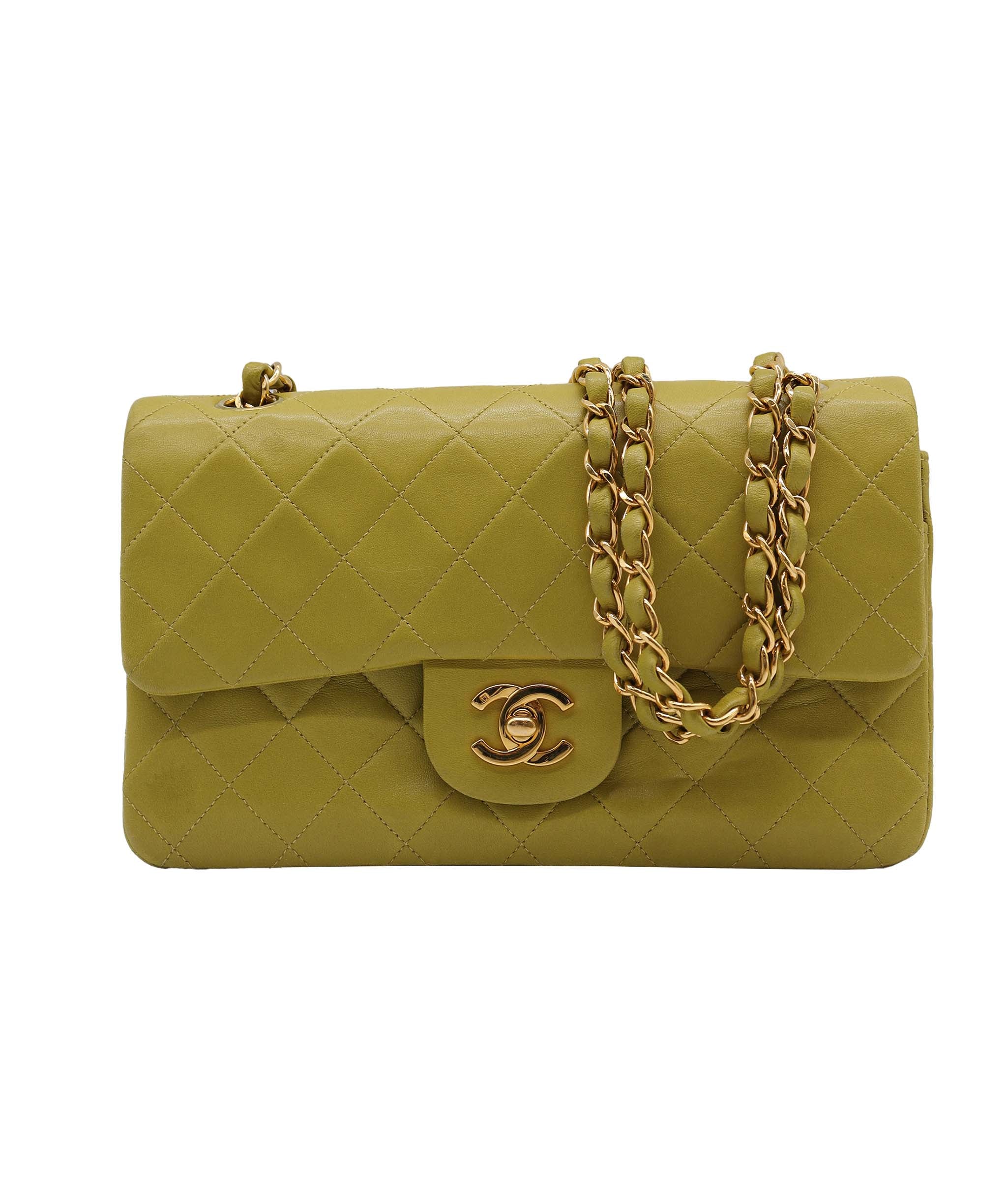 Chanel Classic Small Lamb GHW Green Lime DXBS2345