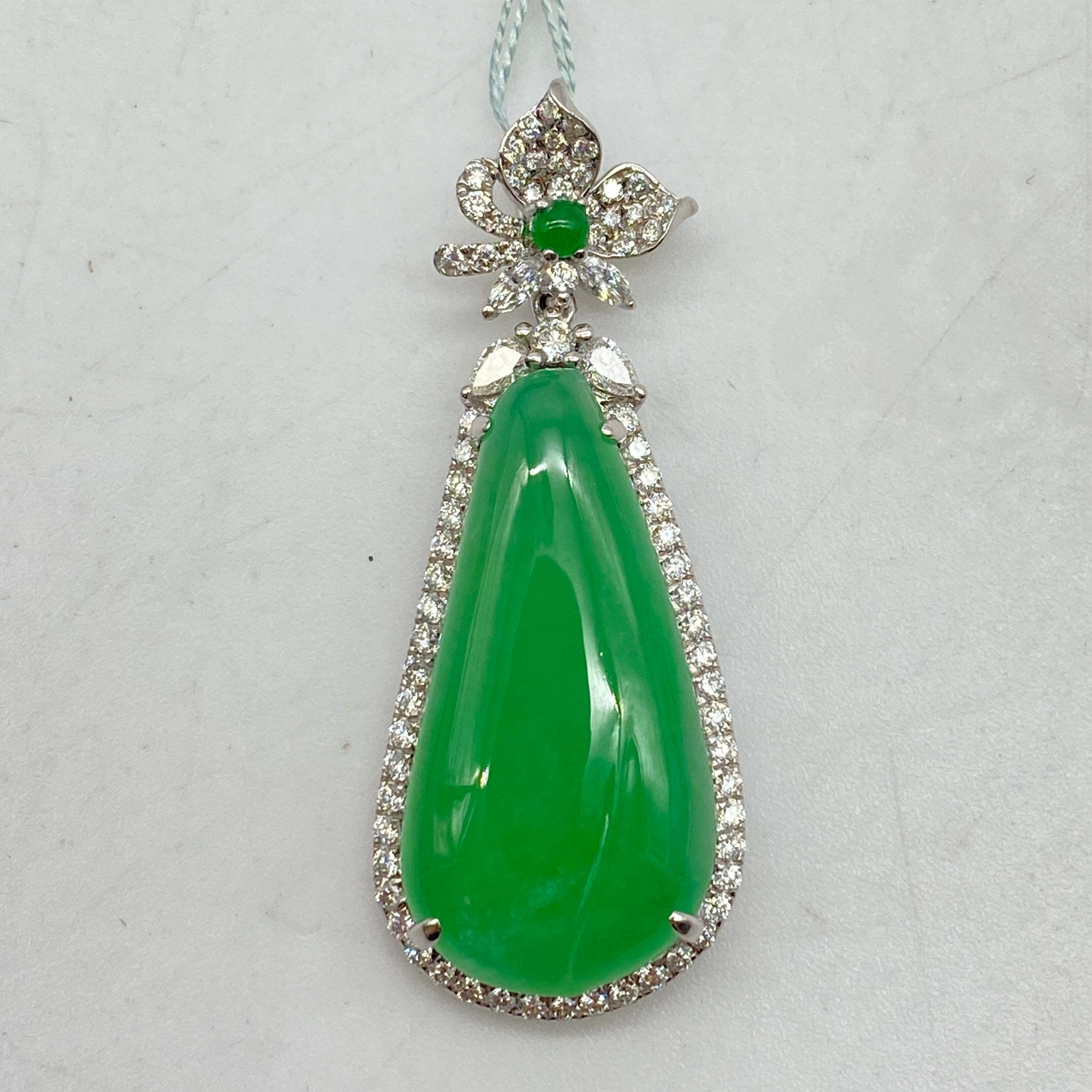 K18 Jadeite Pendant Top JD13.376 GRJSorting 56731