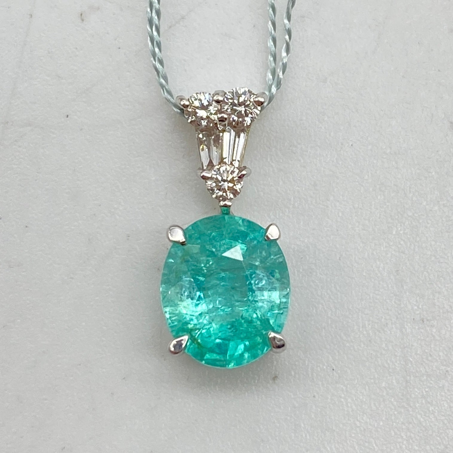 K18WG Paraiba pendant top PRT1.444 Certificate 59407