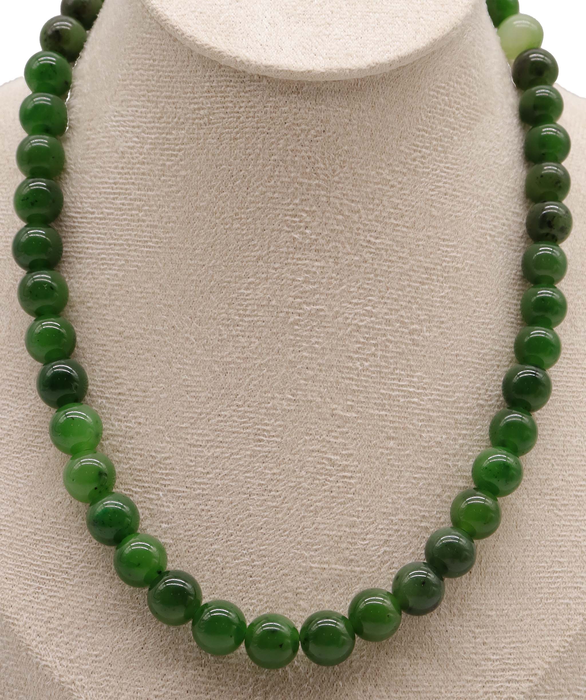 280ct Natural Siberian Jade Necklace D10mm DXBCS2224
