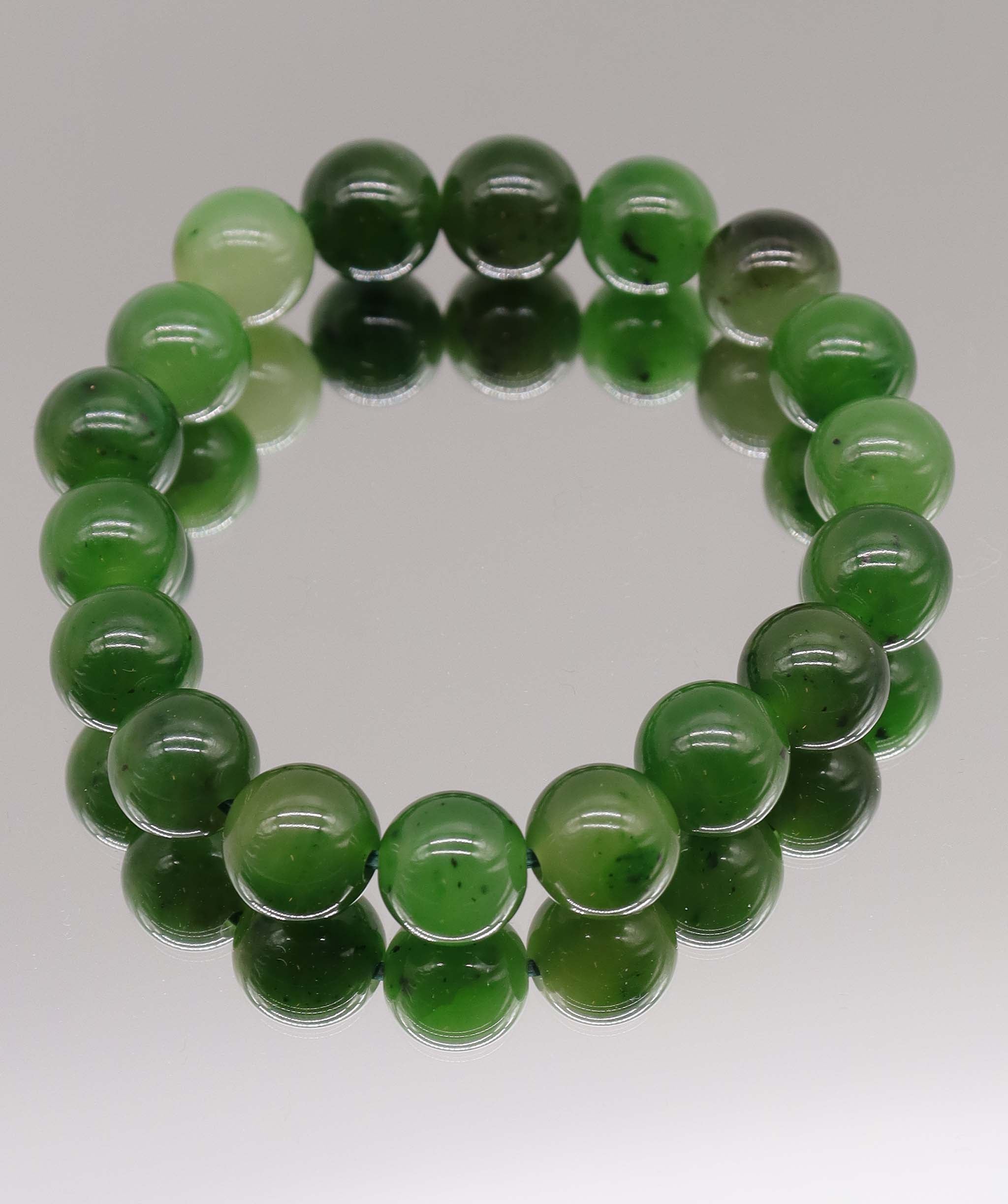 150ct Natural Siberian Green Jade Bracelet D10.3mm DXBCS2220