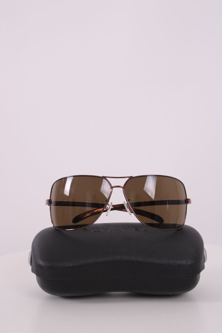 Chanel Aviator Lizard Sunglasses Brown