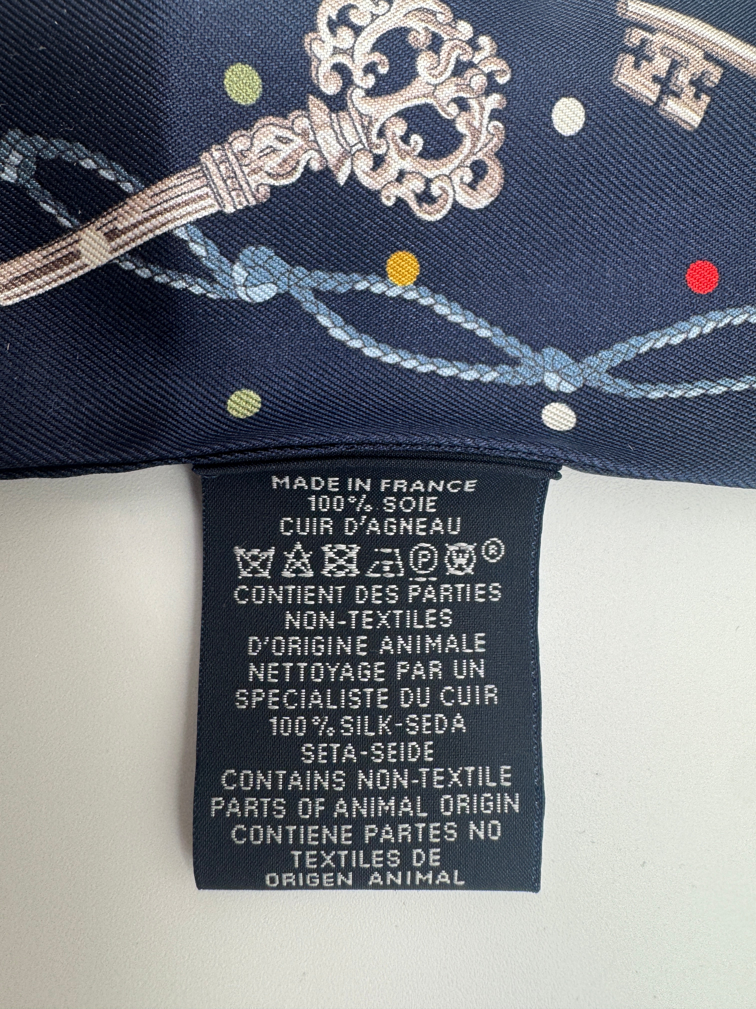 Hermès Les Cles a Pois Twilly Bleu marine - Gris Argent - Multicolour Leather