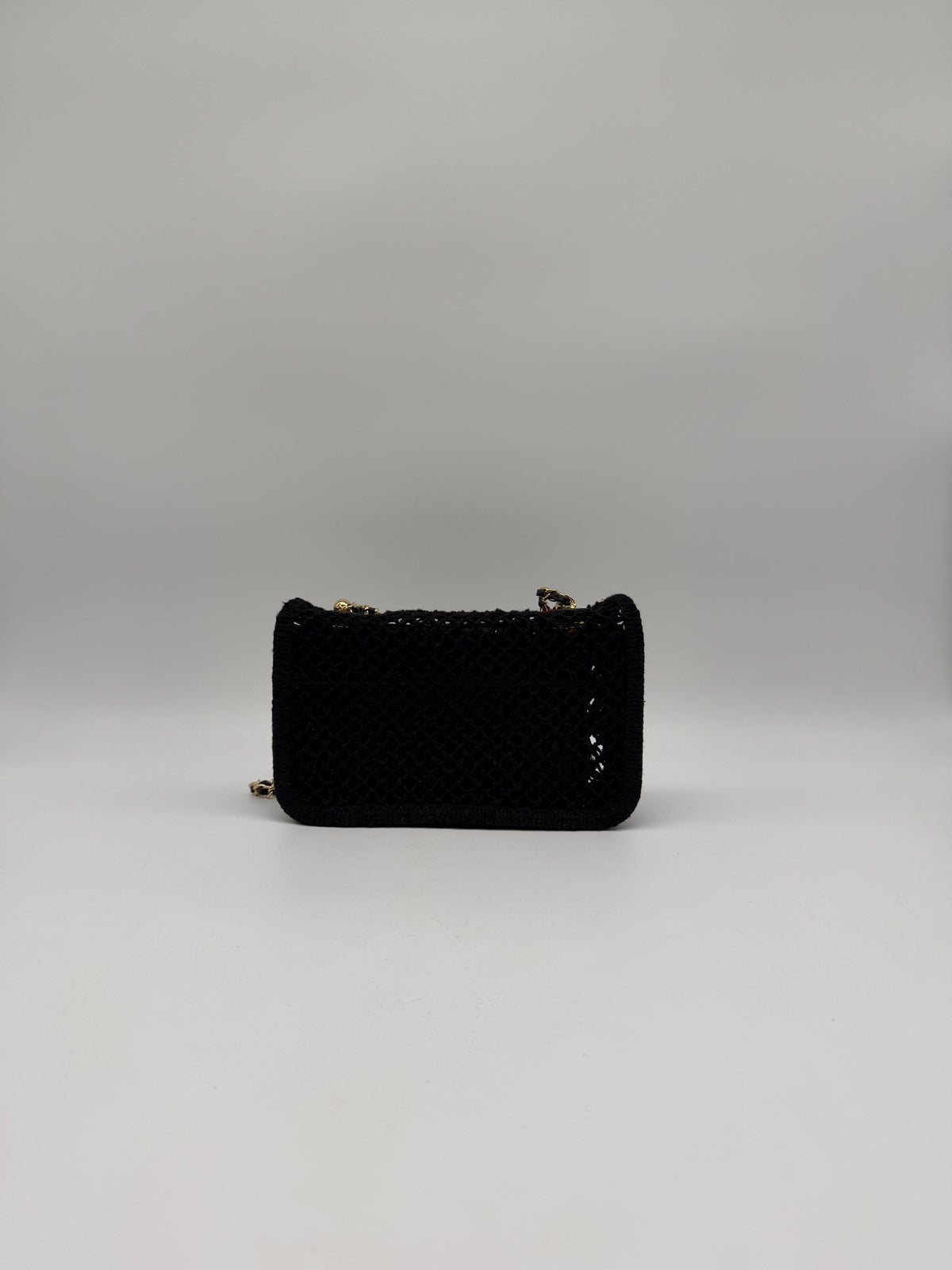Chanel Coco Beach 2026 Mini Flapbag Black Mesh & Gold Tone Metal