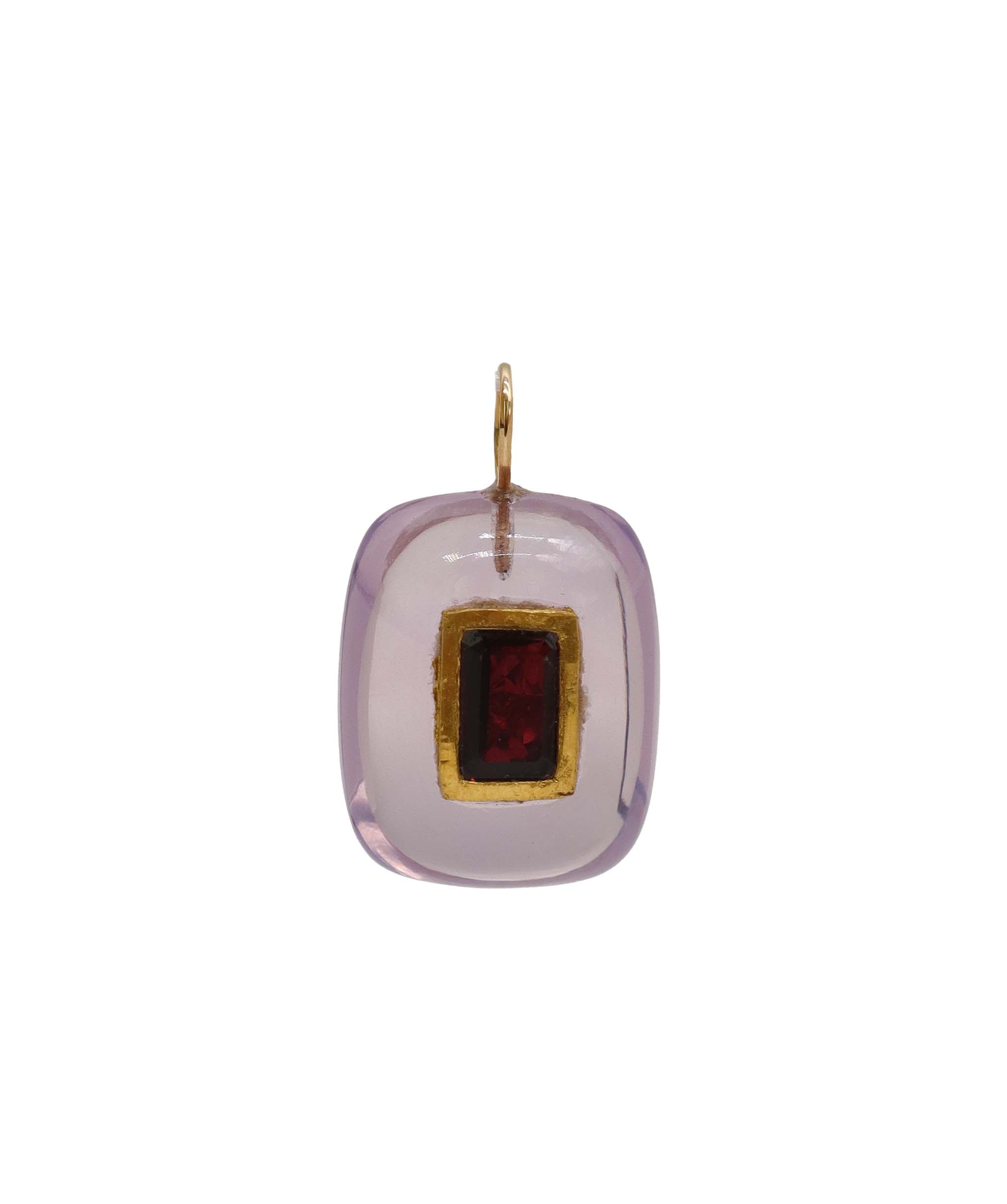 24k gold purple moon stone with purple tourmaline  DXBV0563