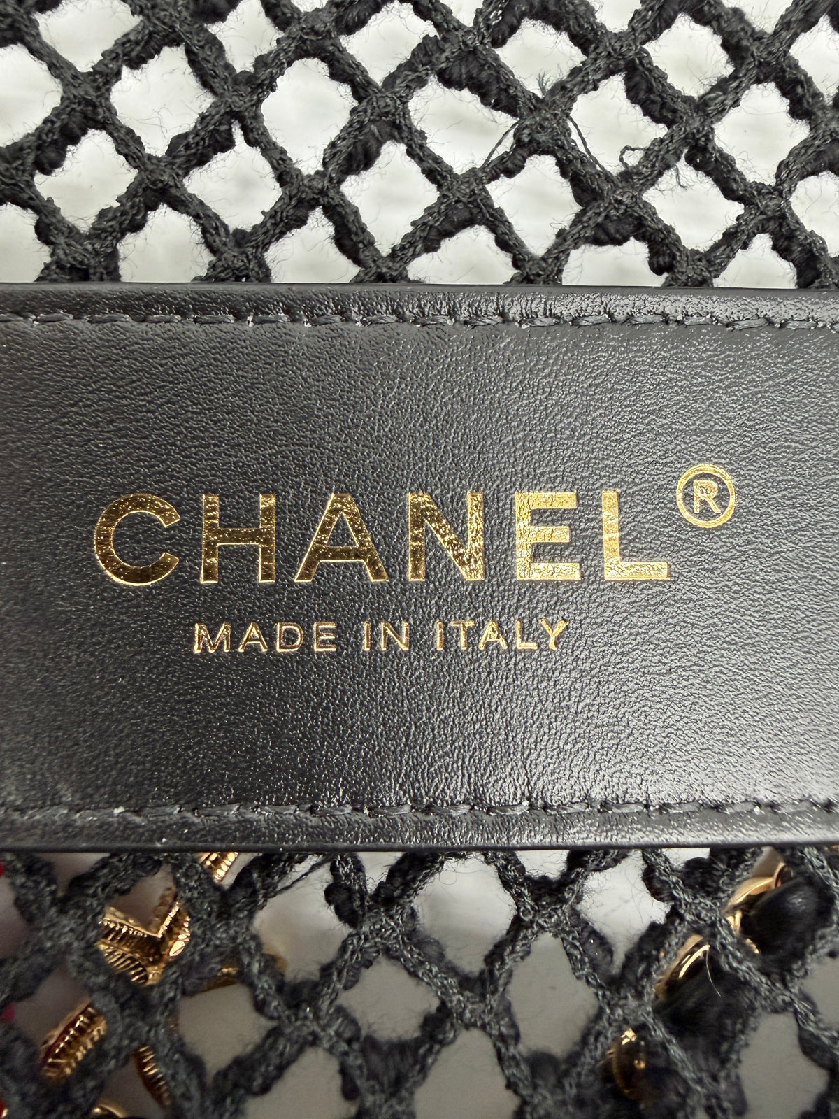 Chanel Coco Beach 2026 Mini Flapbag Black Mesh & Gold Tone Metal