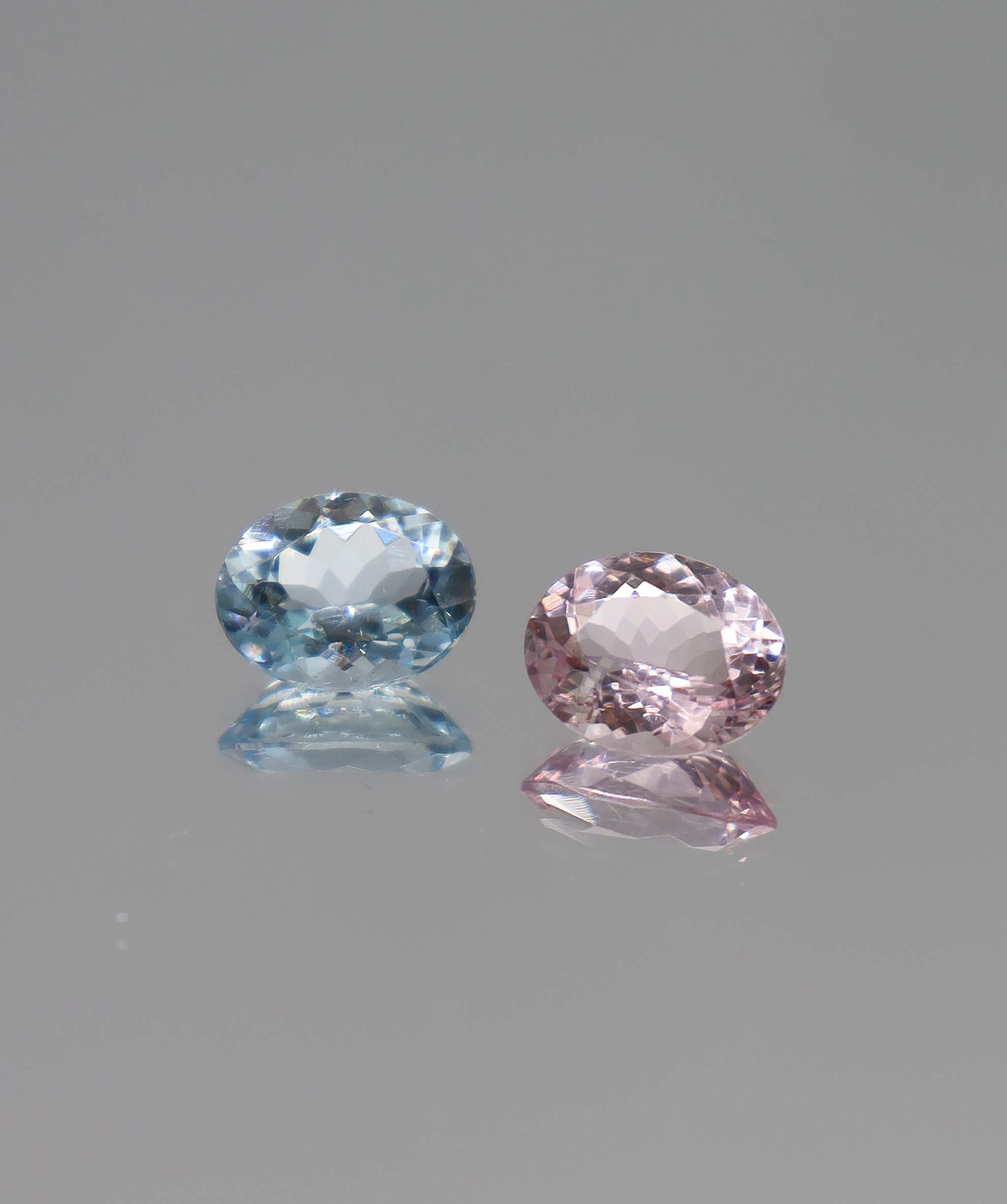 4.28ct Aqua & Morganite Oval Pair DXBCS2477