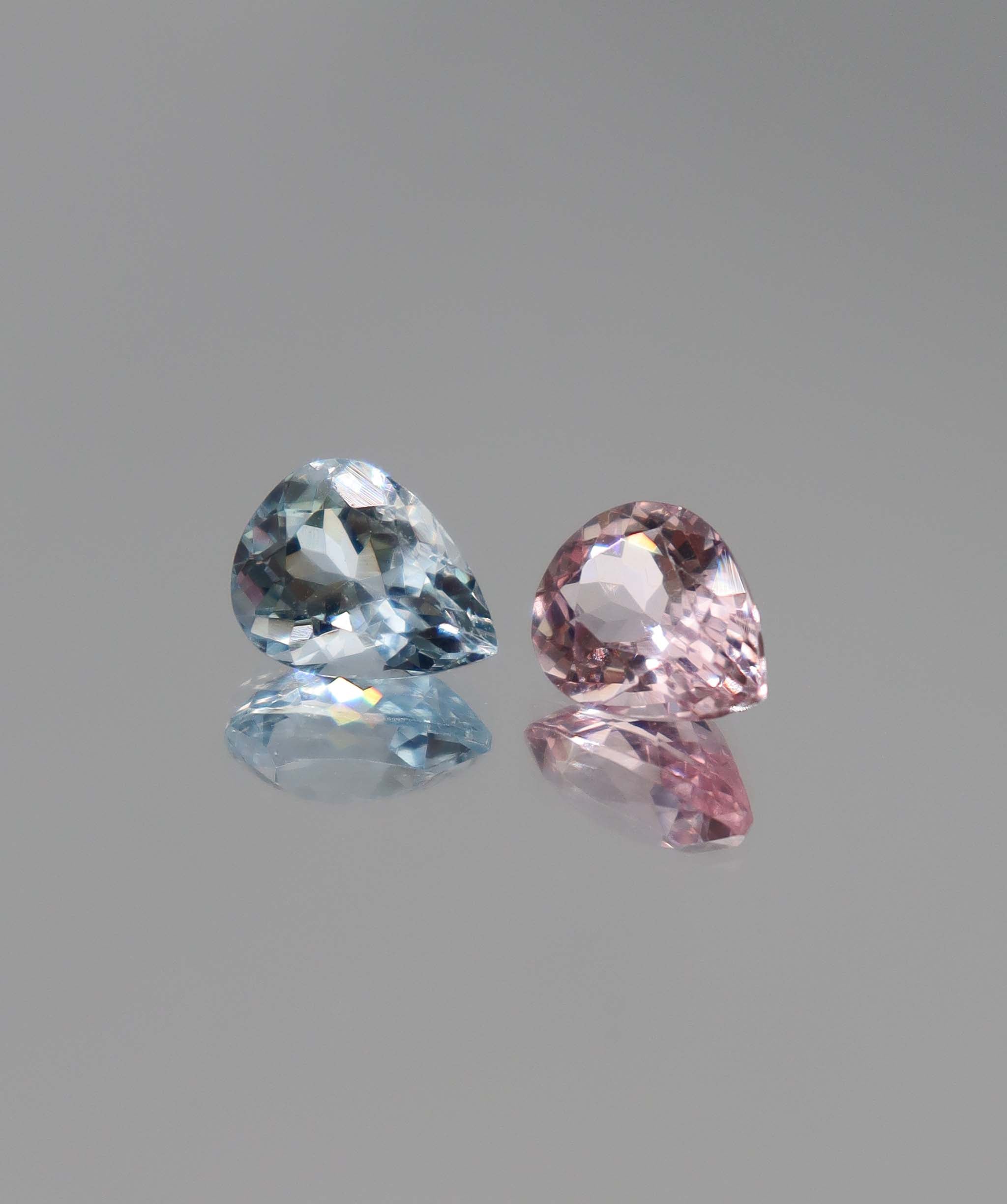 4.31ct Aqua & Morganite Pair DXBCS2473