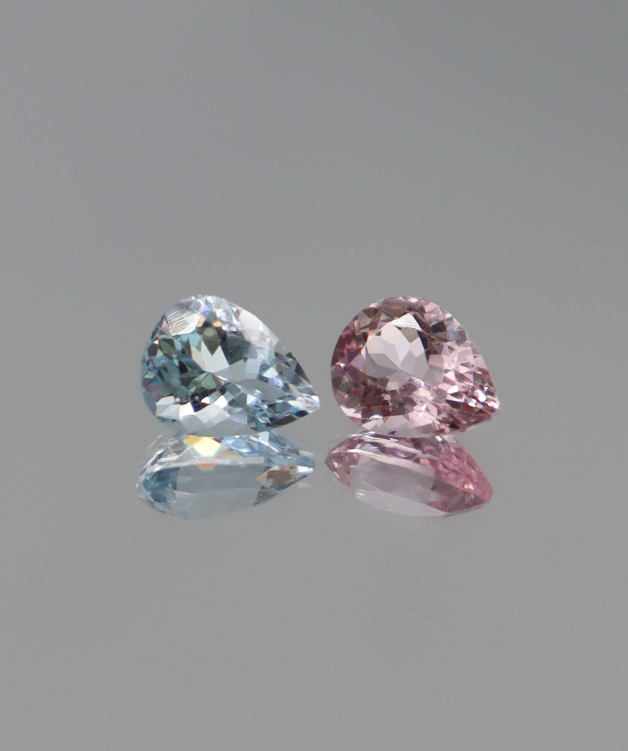 4.31ct Aqua & Morganite Pair DXBCS2473