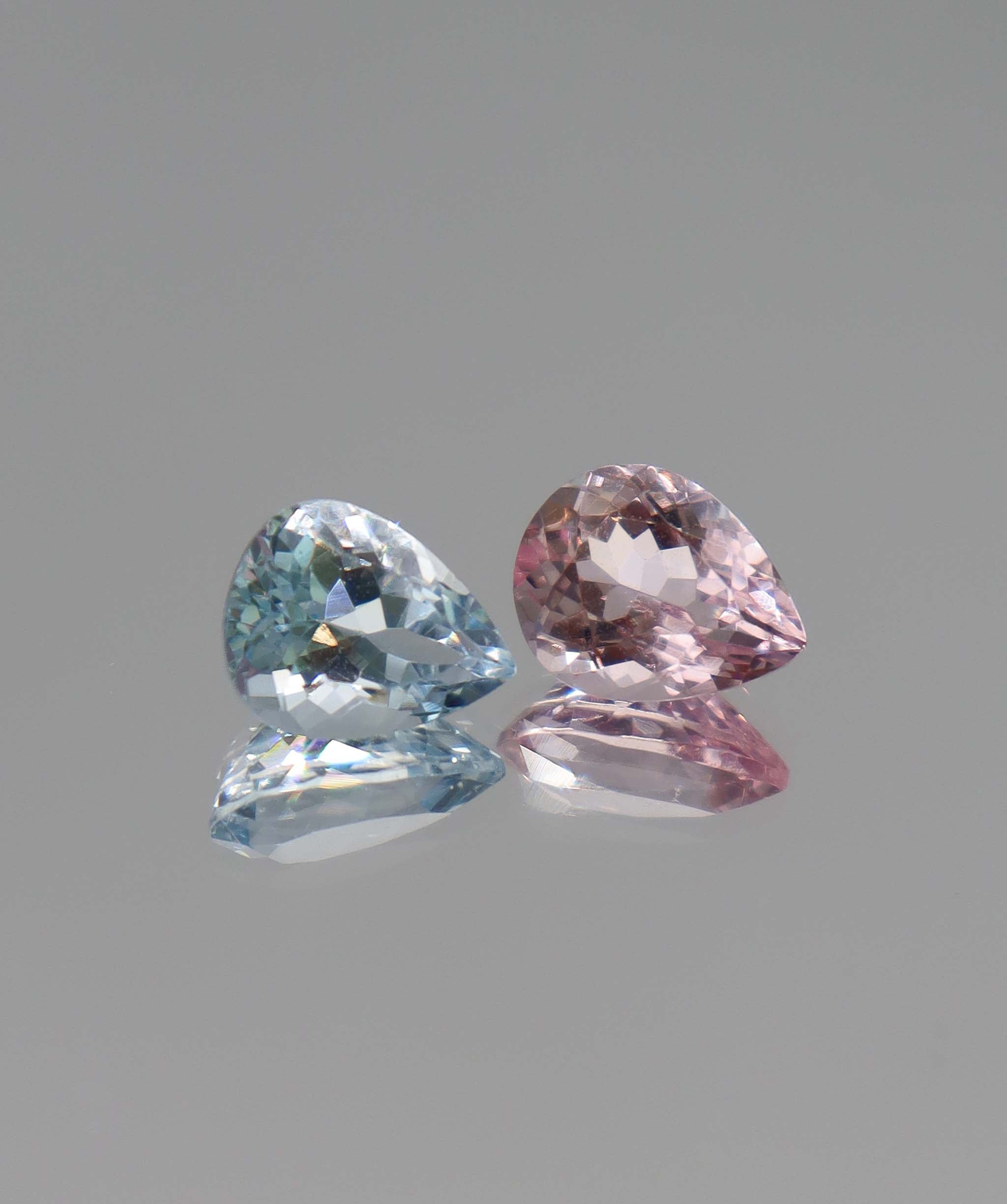 4.31ct Aqua & Morganite Pair DXBCS2473