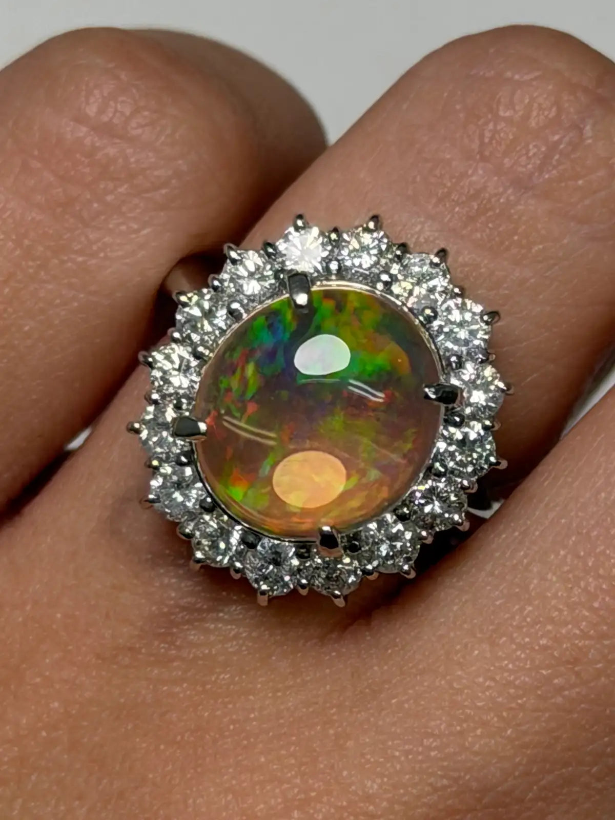 Opal Ring in Pt900 - O3.50ct / D1.28ct 3491 JJC0422