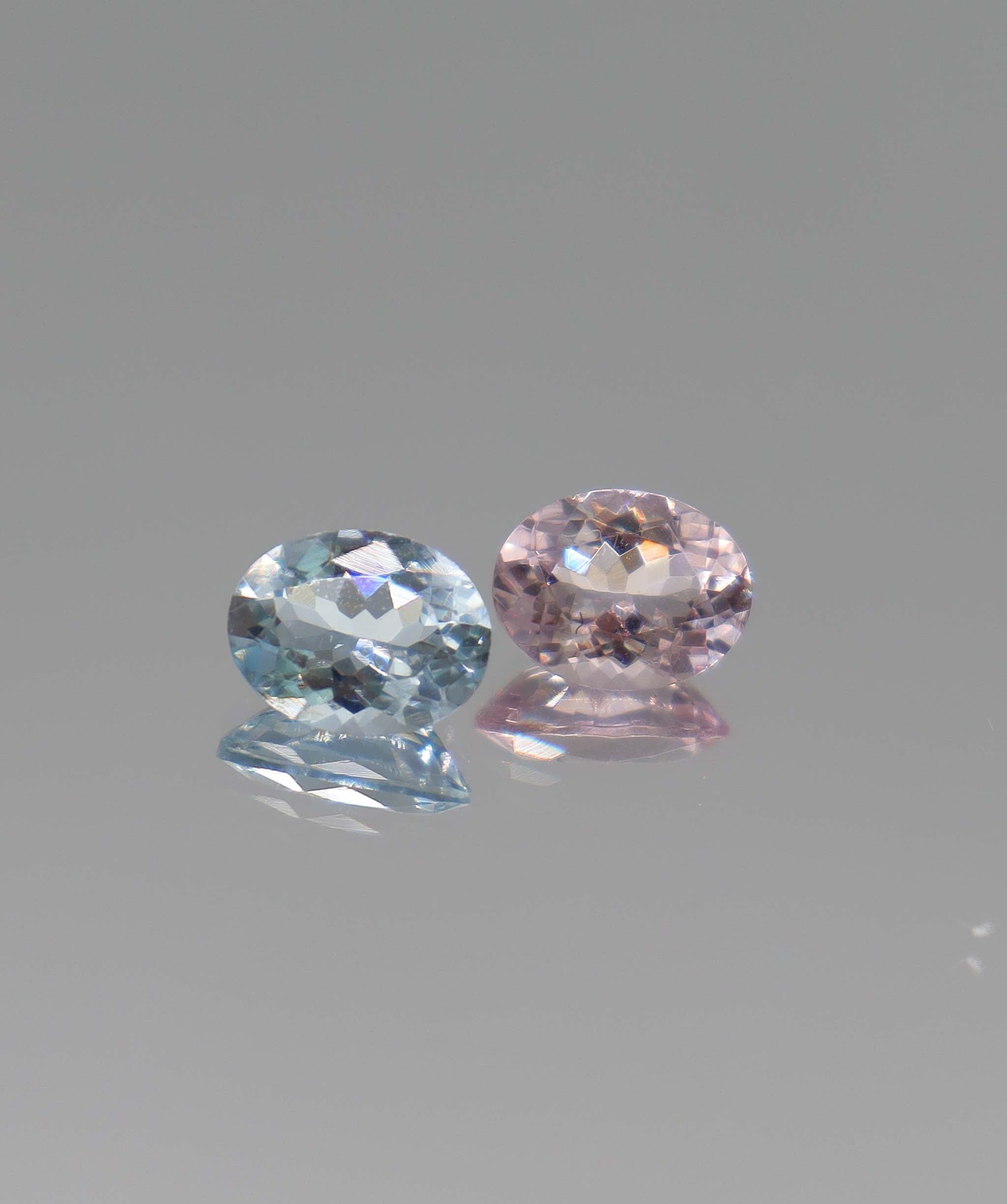 3.07ct Aqua and Morganite Pair DXBCS2481