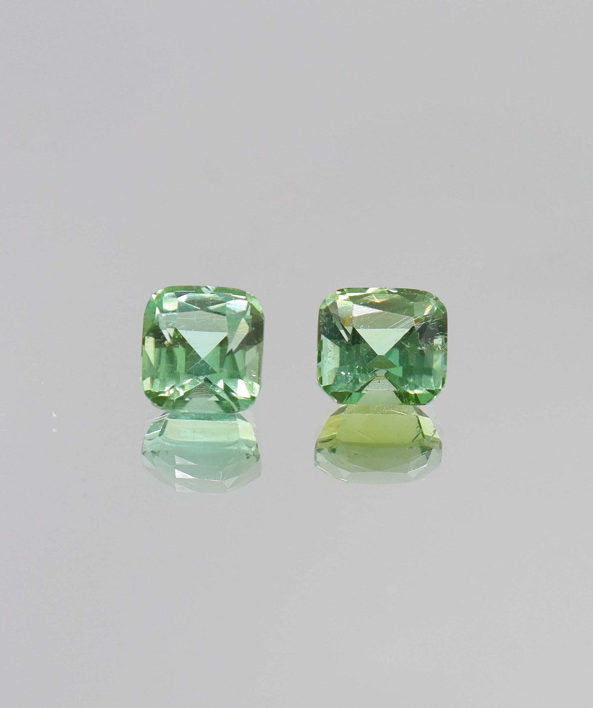 6.35ct Kunzite Green Cushion pair DXBCD2156