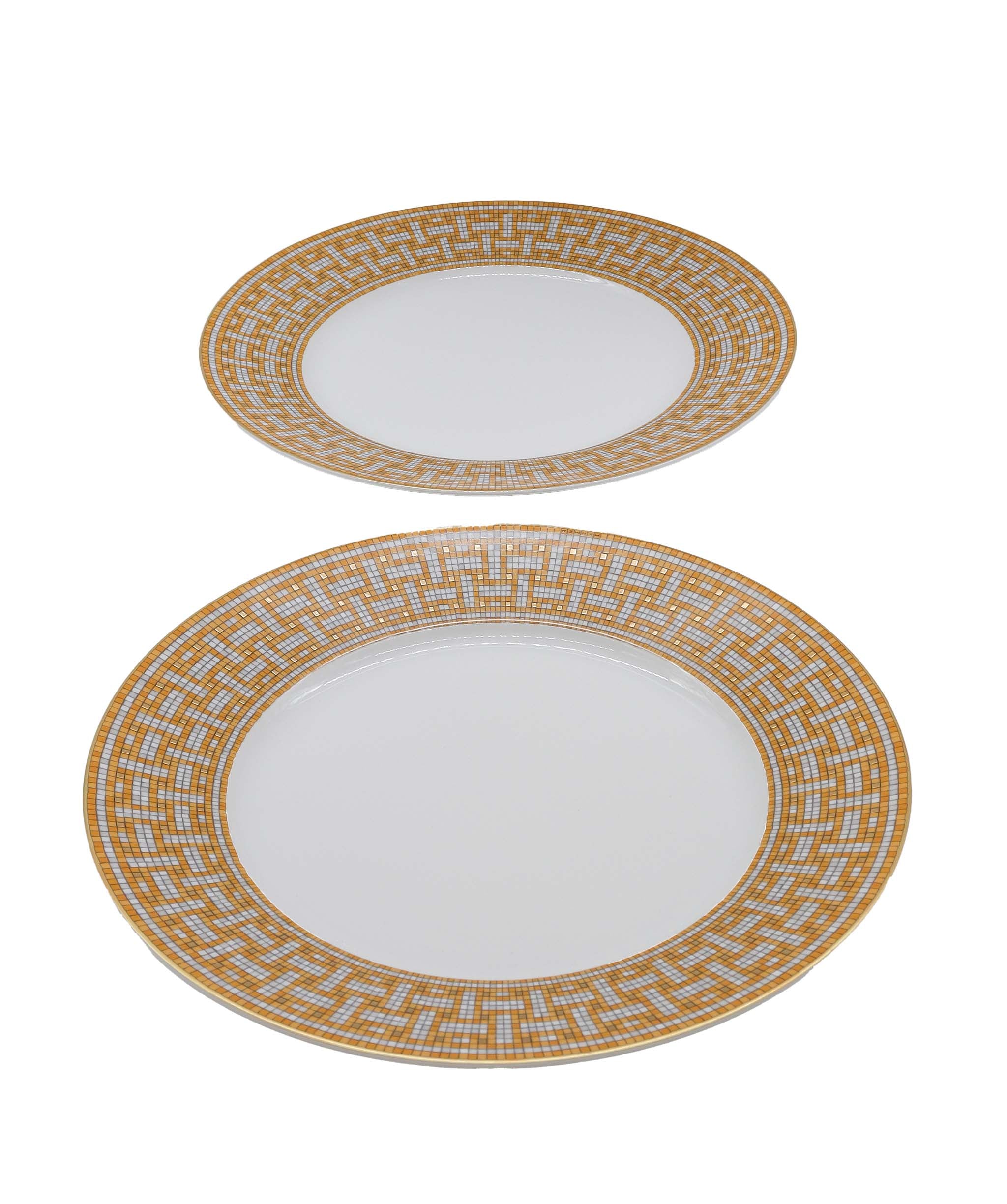 Hermes Mosaique Gold Dinner Plate (set of 2) DXBS0529