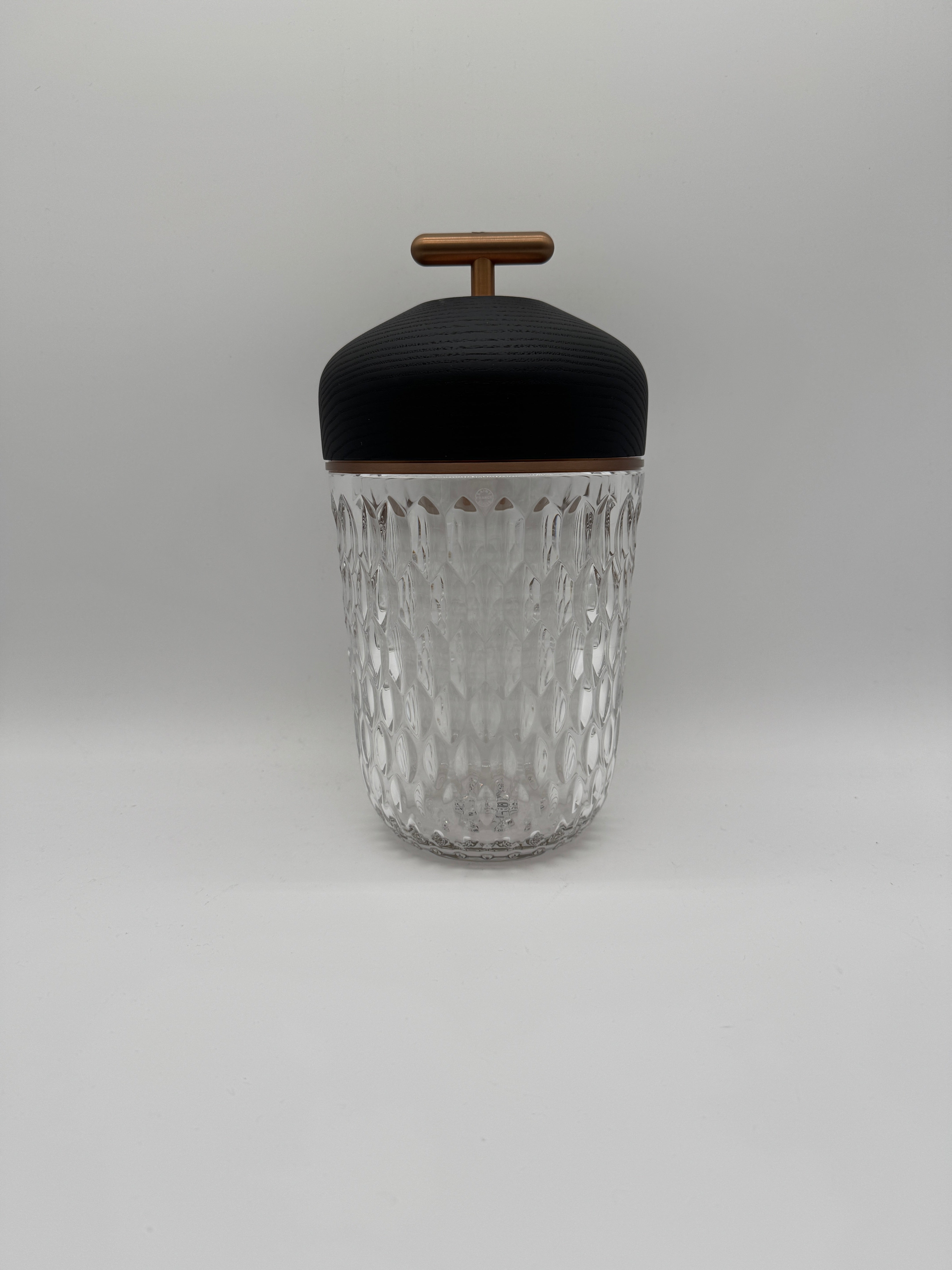 Saint-Louis Folia Portable Lamp Black Wood Bronze Anodized