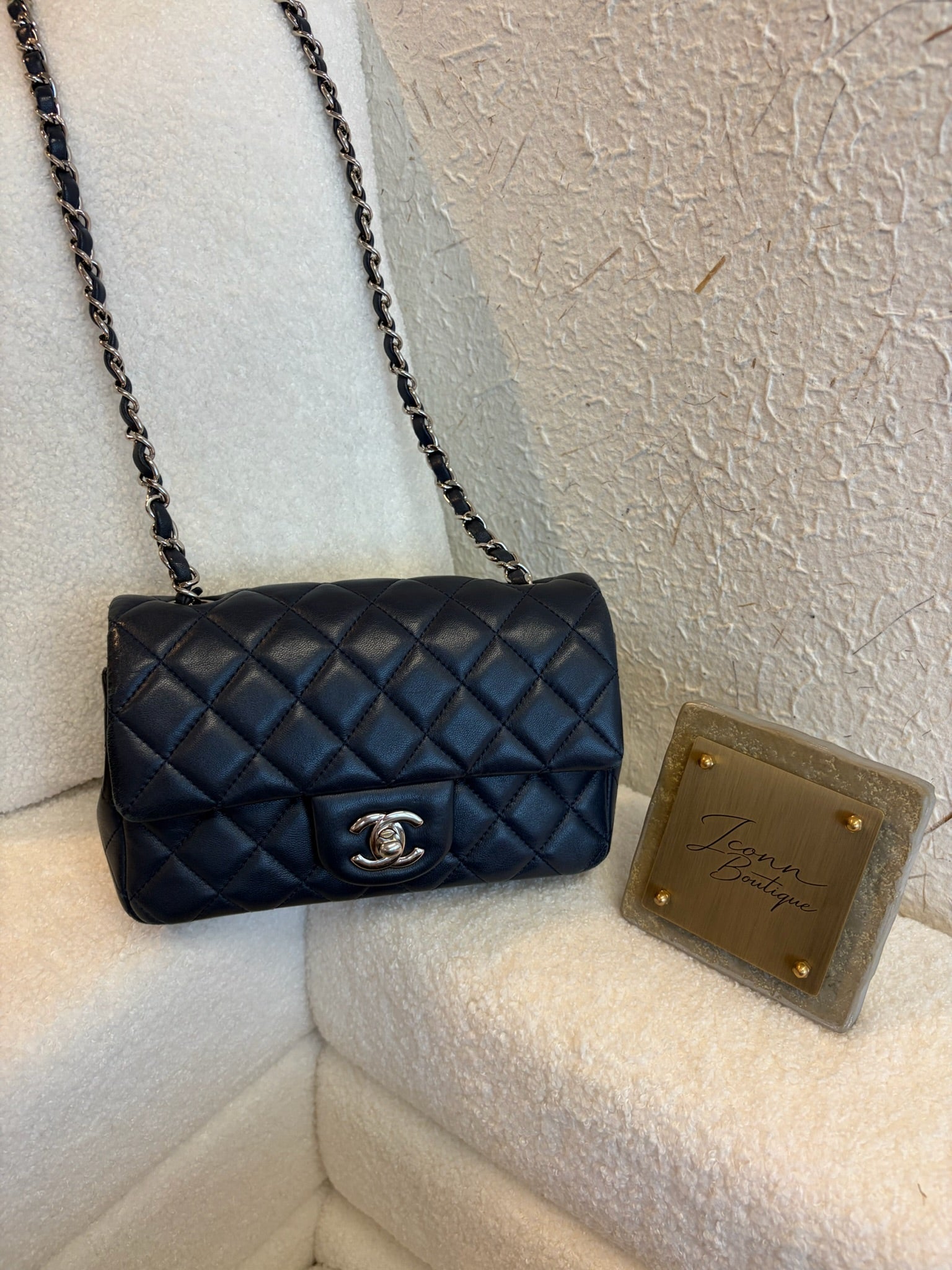 Chanel Mini Rectangluar Classic Flap Navy