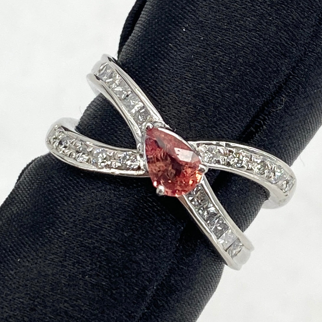 Regular Pt900 Sapphire Ring S0.506 D0.49 FancyC 7.9g sorting US6 54058