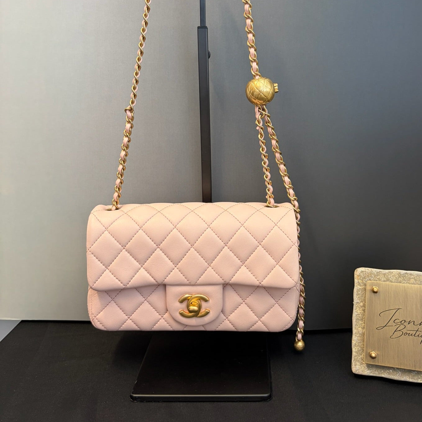 Chanel Pink Pearl Crush Flap Bag Quilted Lambskin Mini
