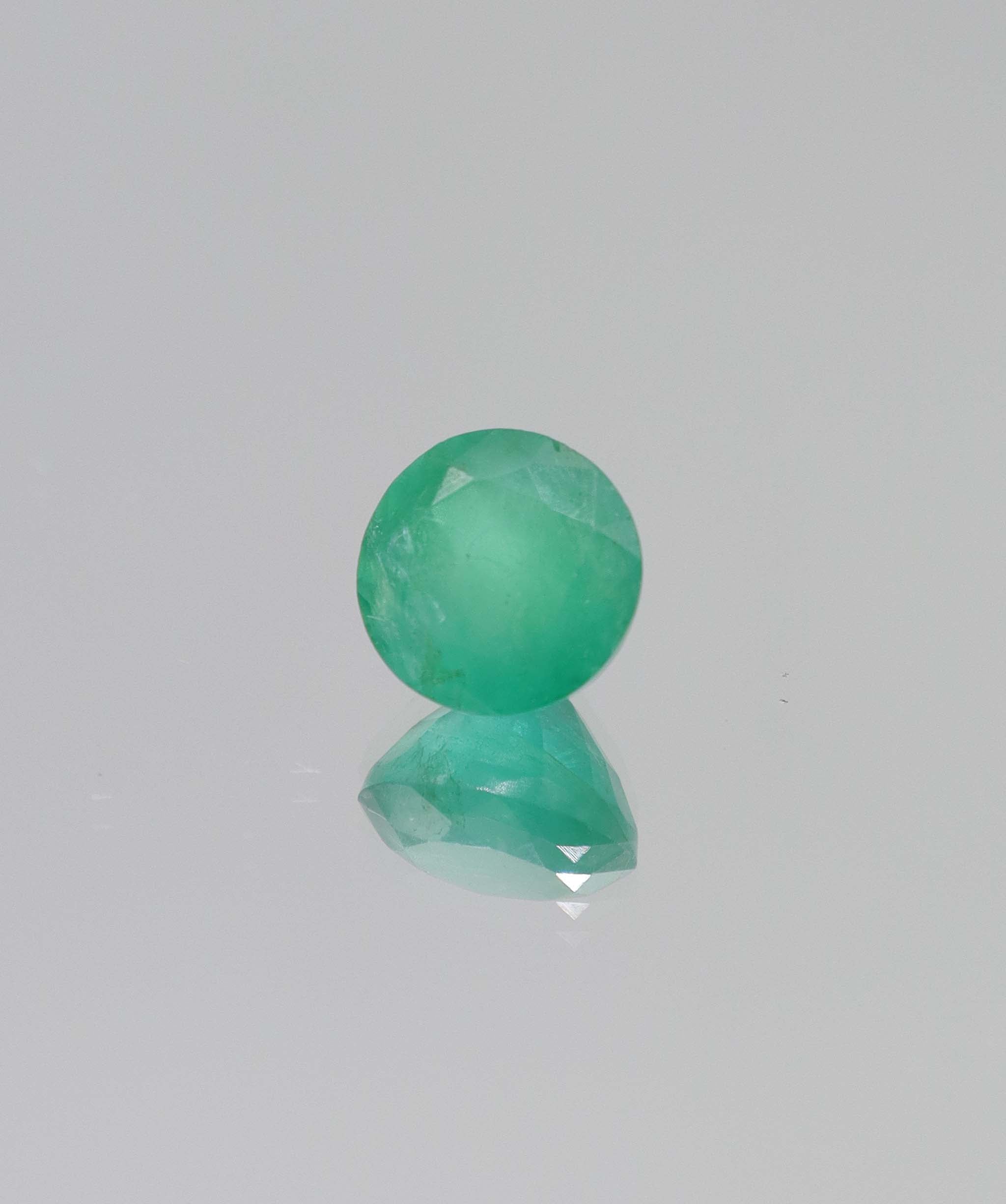 3.45ct Round Natural Zambian Emerald DXBCS6346